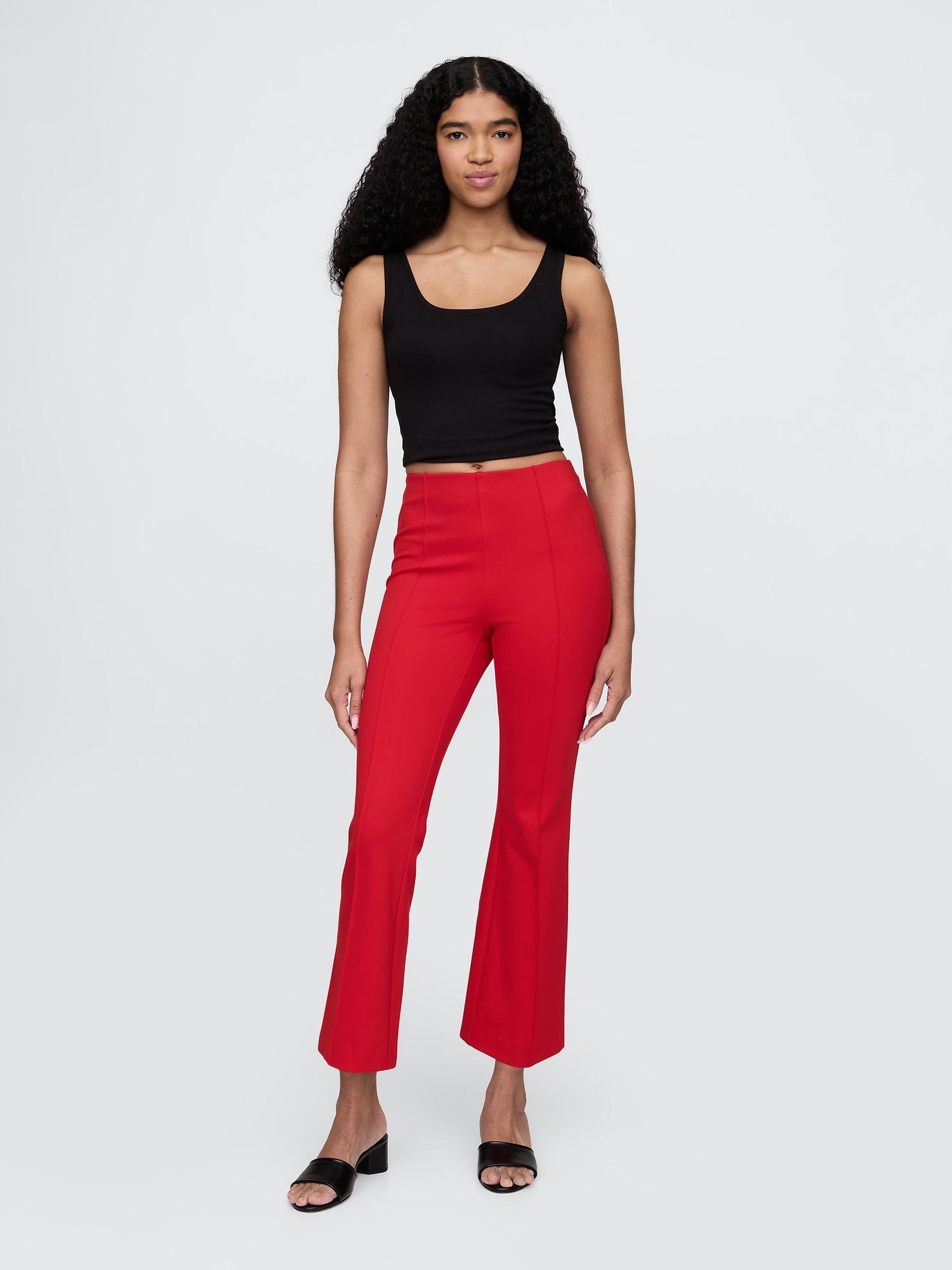 high rise ponte crop kick pants