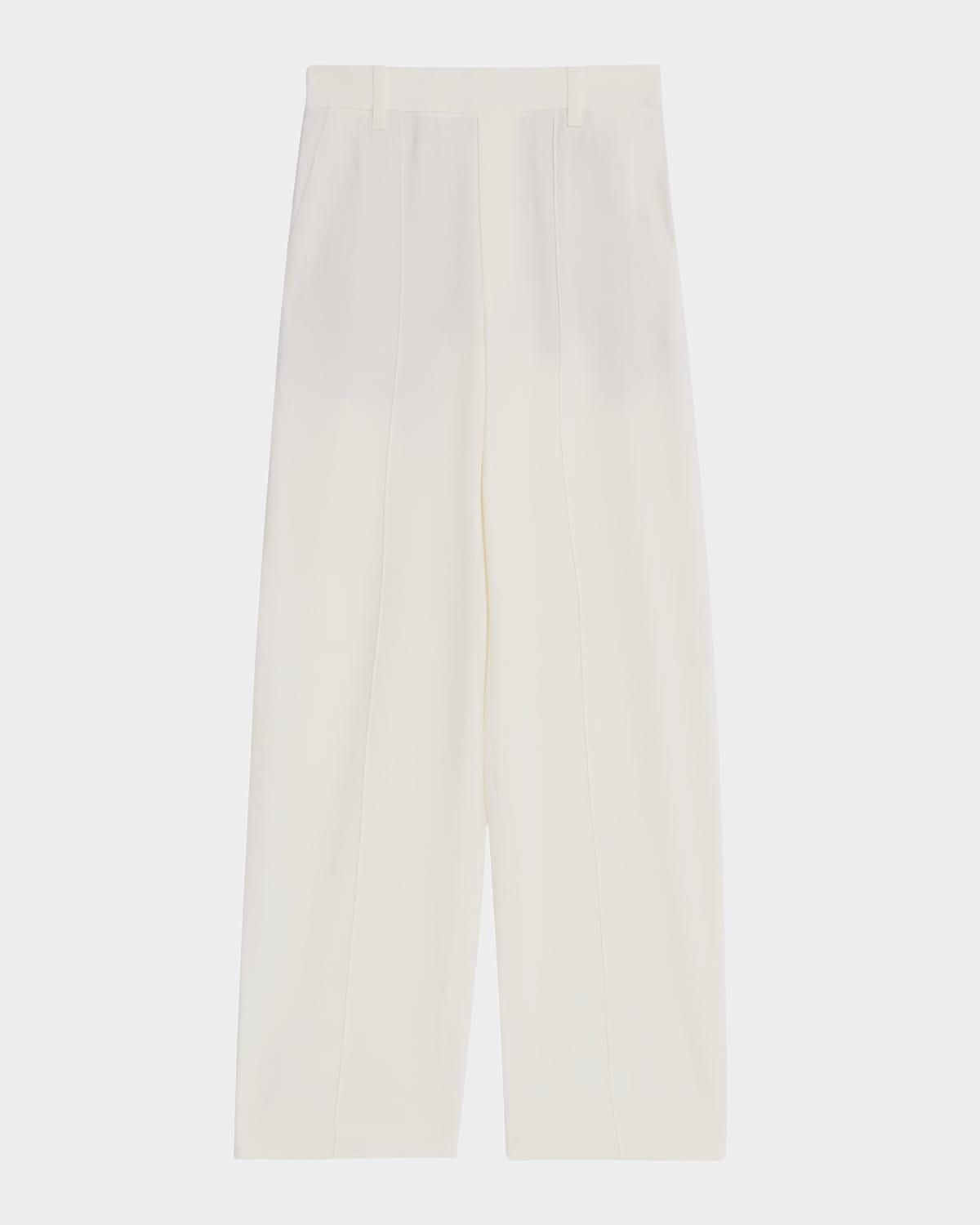 high-rise pull-on linen pants