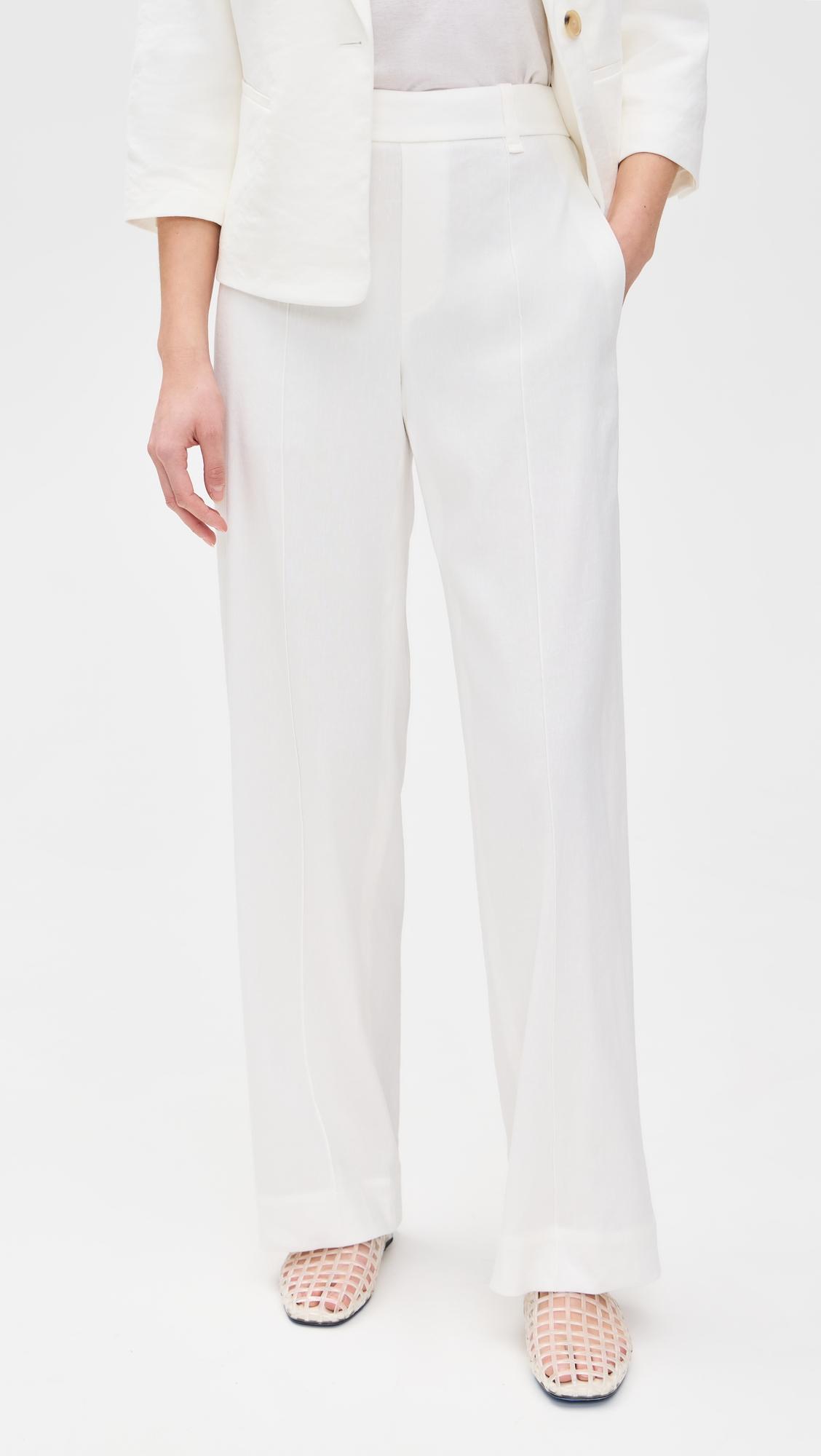 high rise pull on linen pants