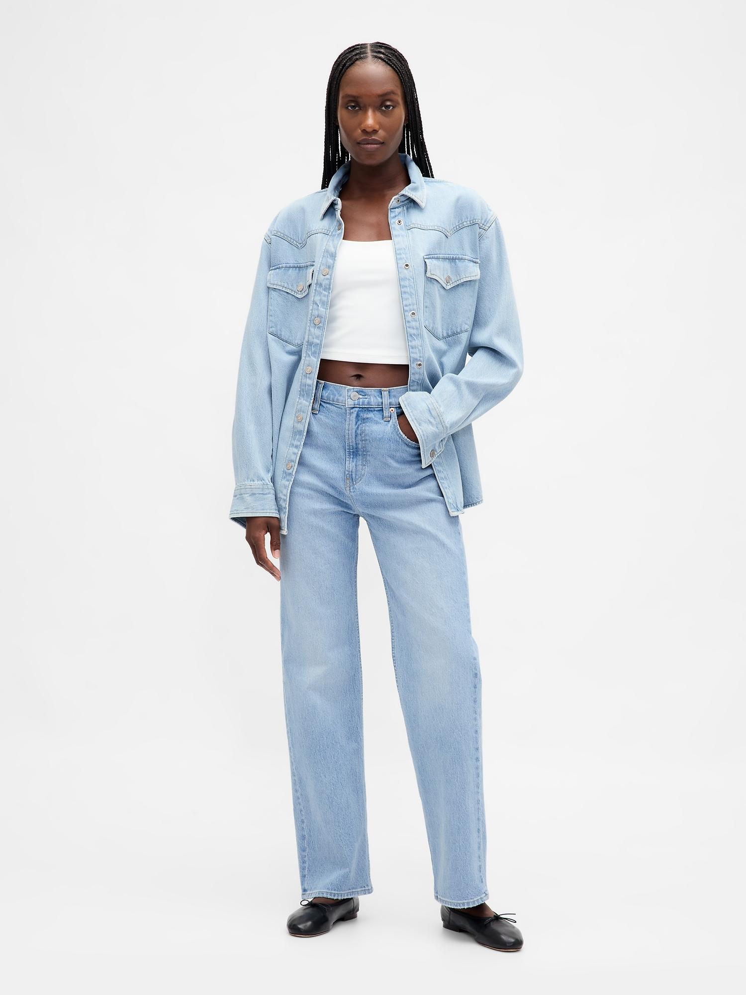 high rise relaxed straight jeans