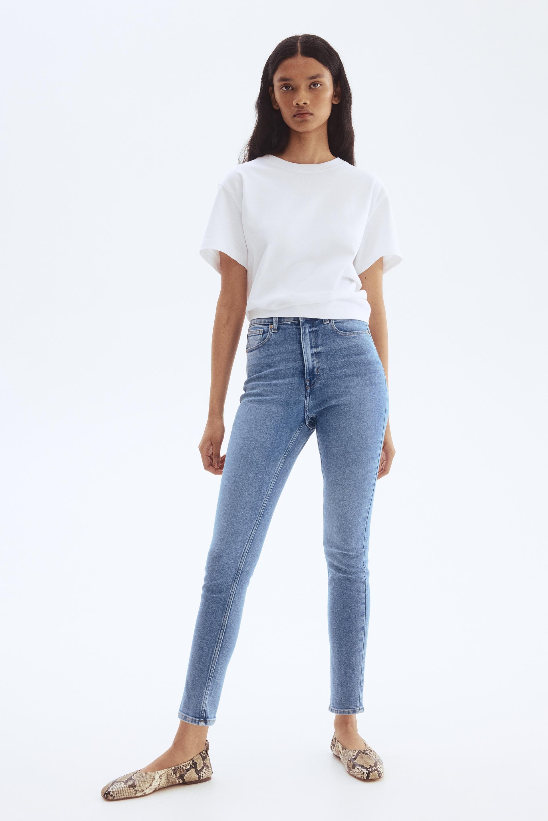 high rise skinny leg jeans