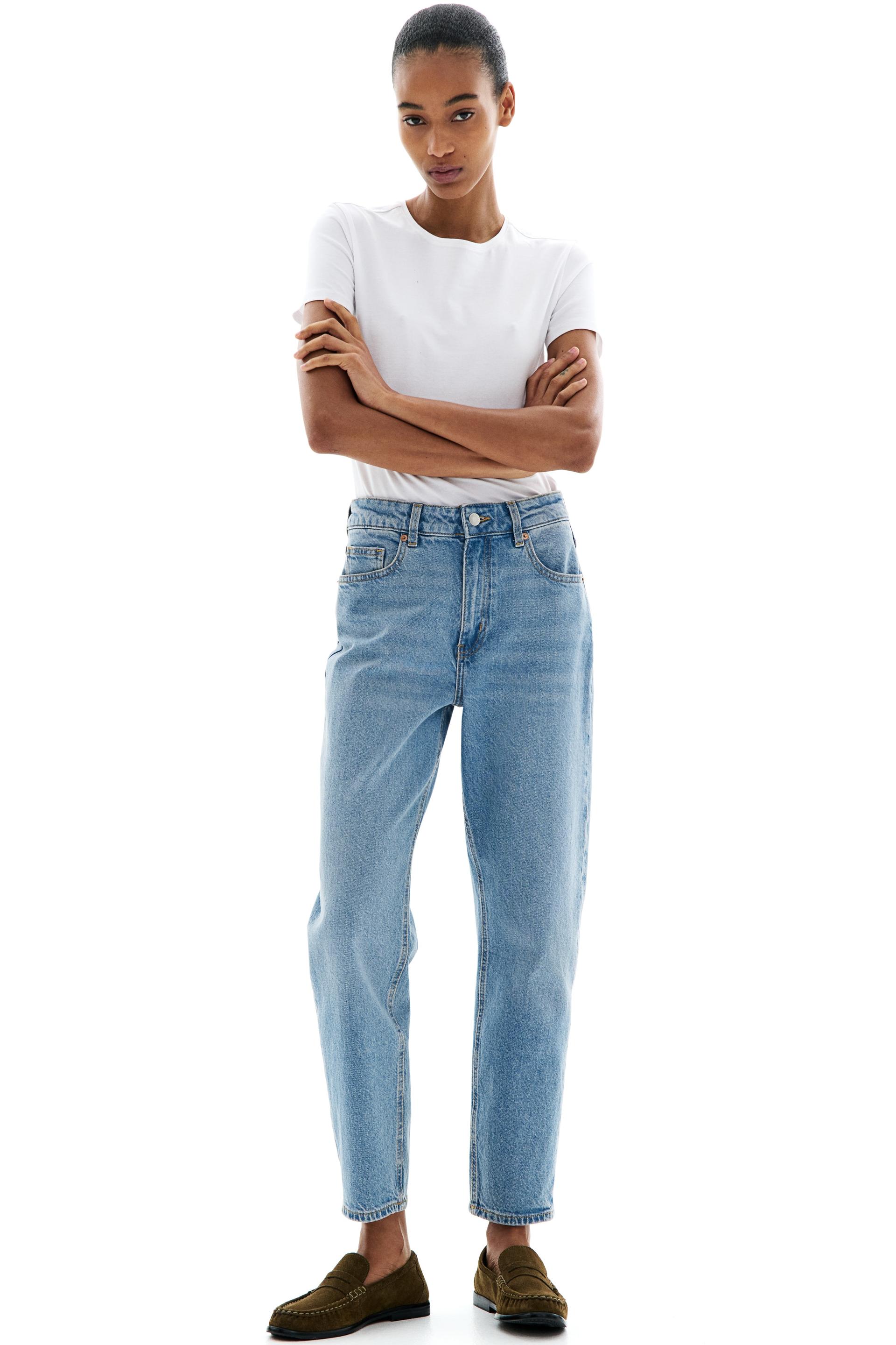 high rise slim leg mom jeans