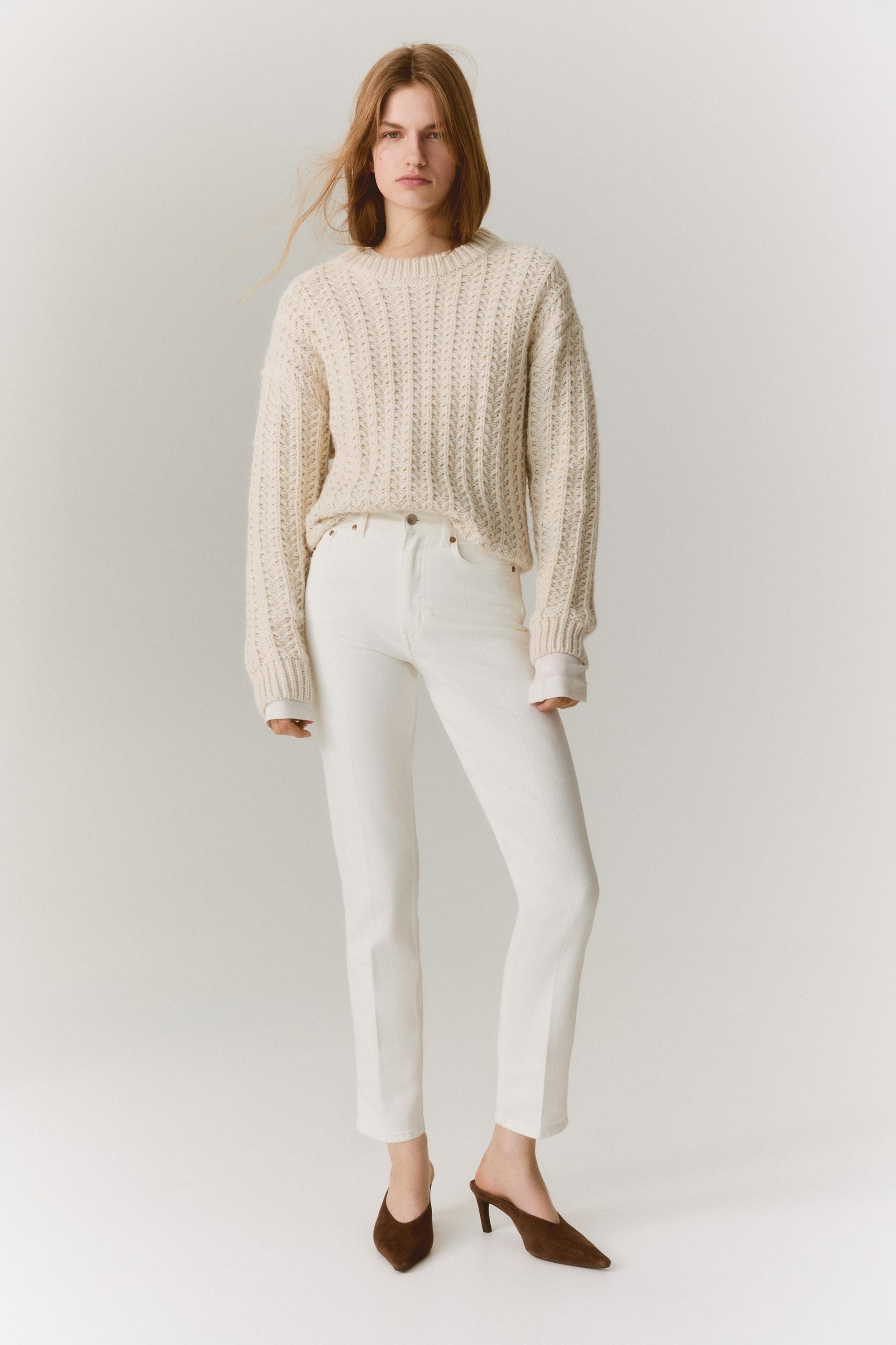 high-rise slim straight ankle jeans