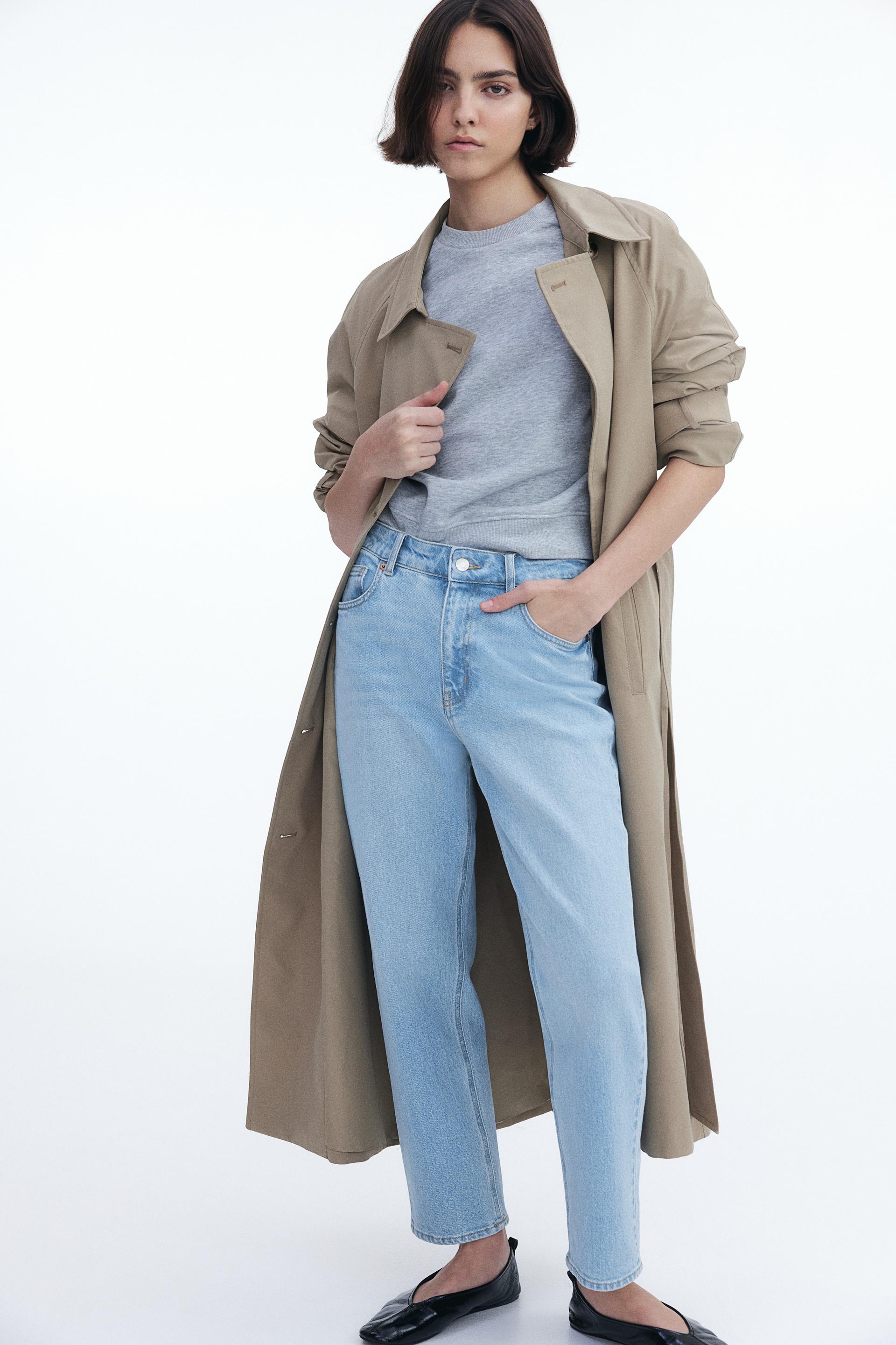 high rise slim straight ankle jeans