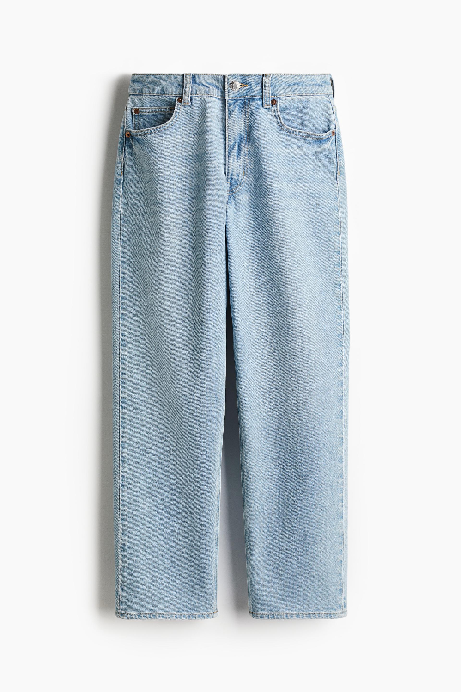 high rise slim straight ankle jeans