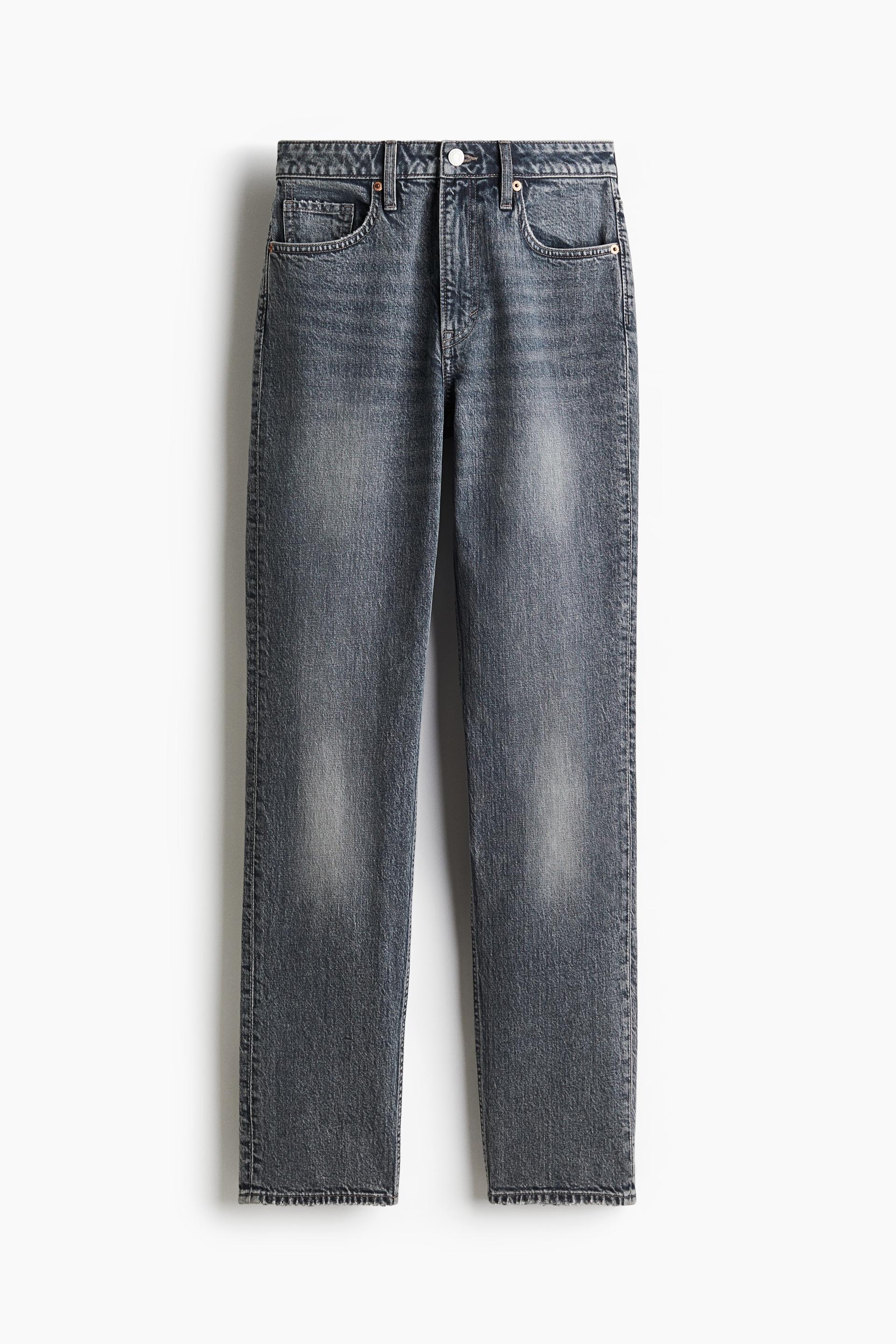 high rise slim straight leg jeans