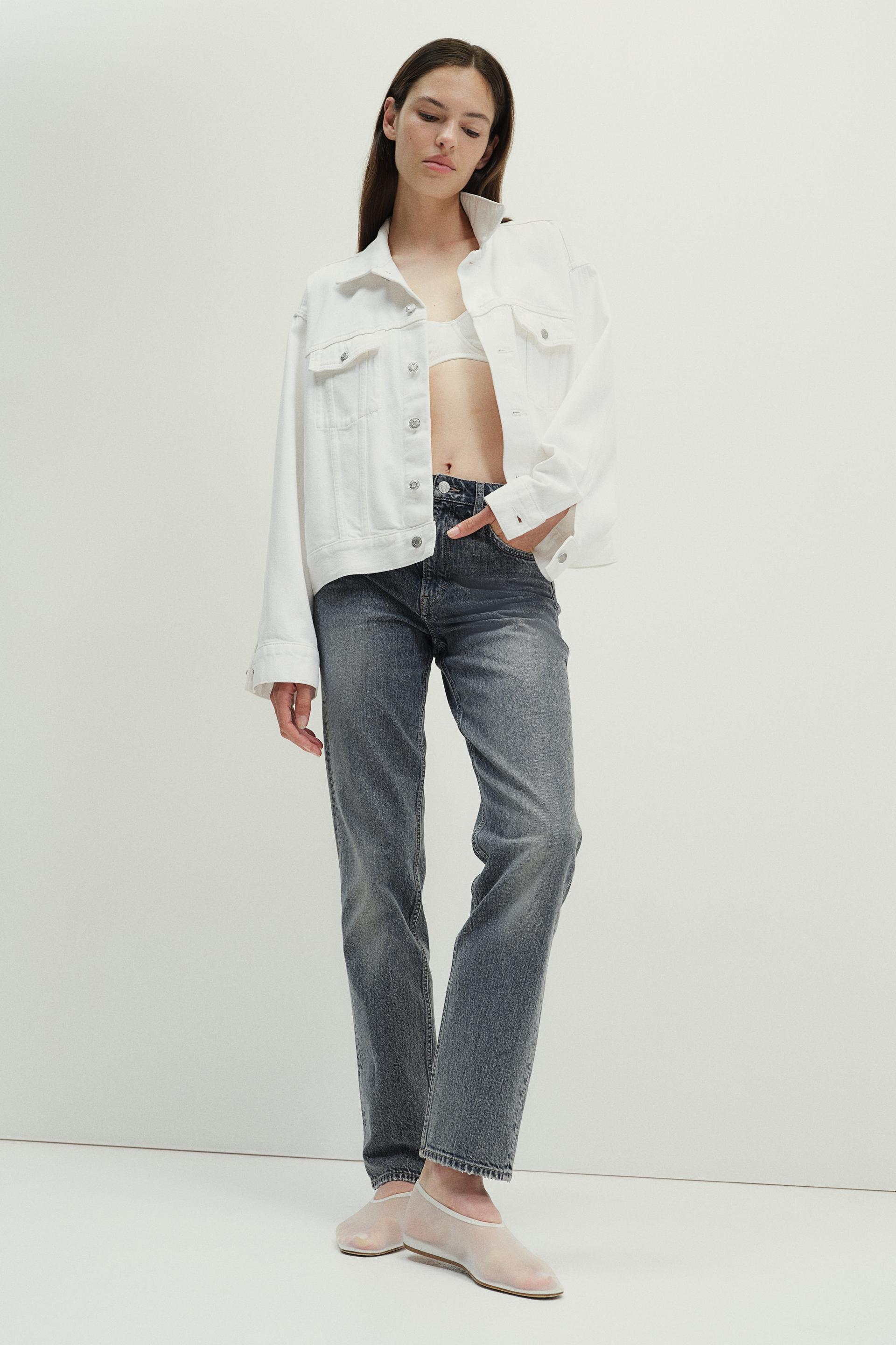high rise slim straight leg jeans