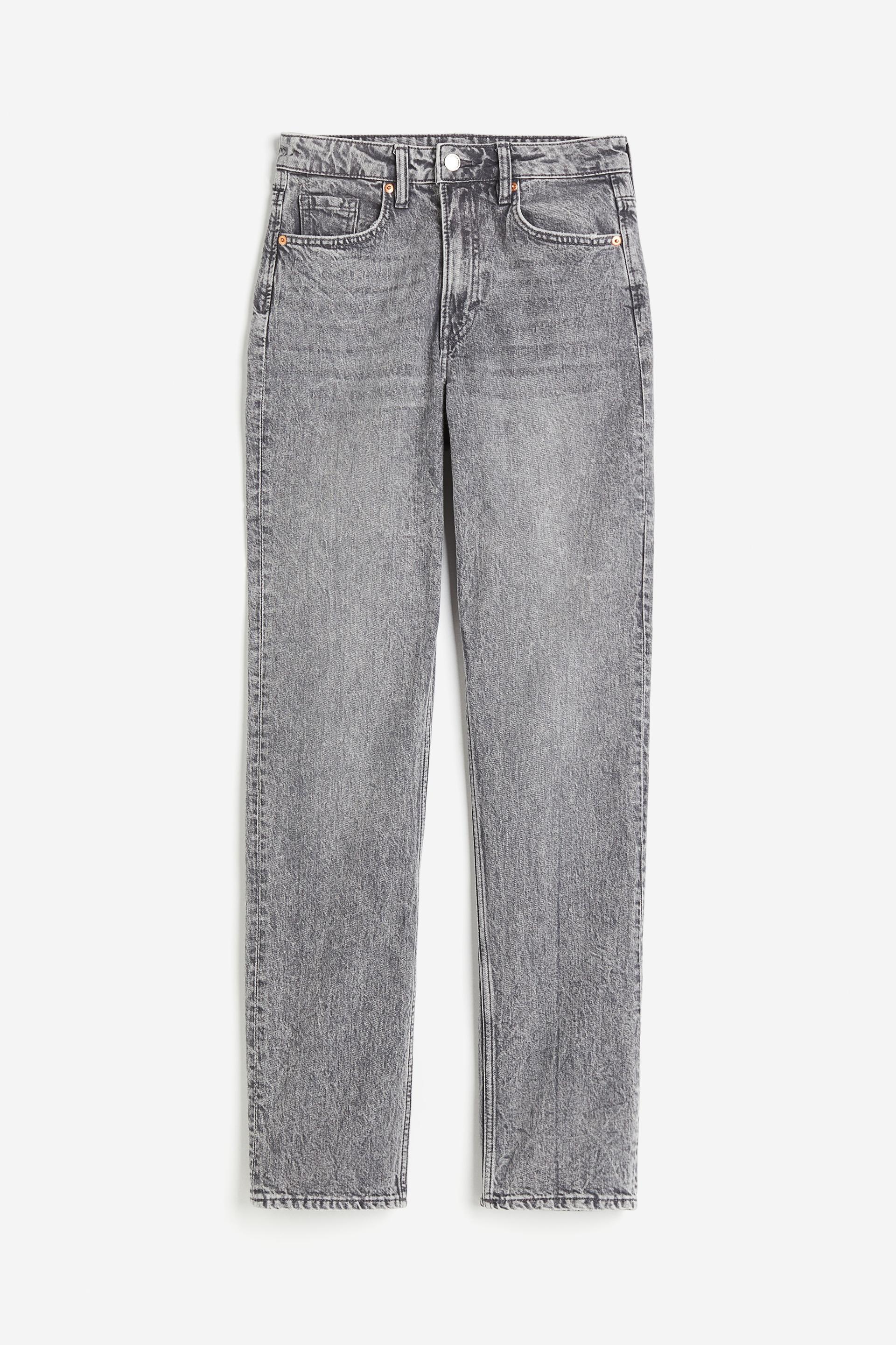 high rise slim straight leg jeans