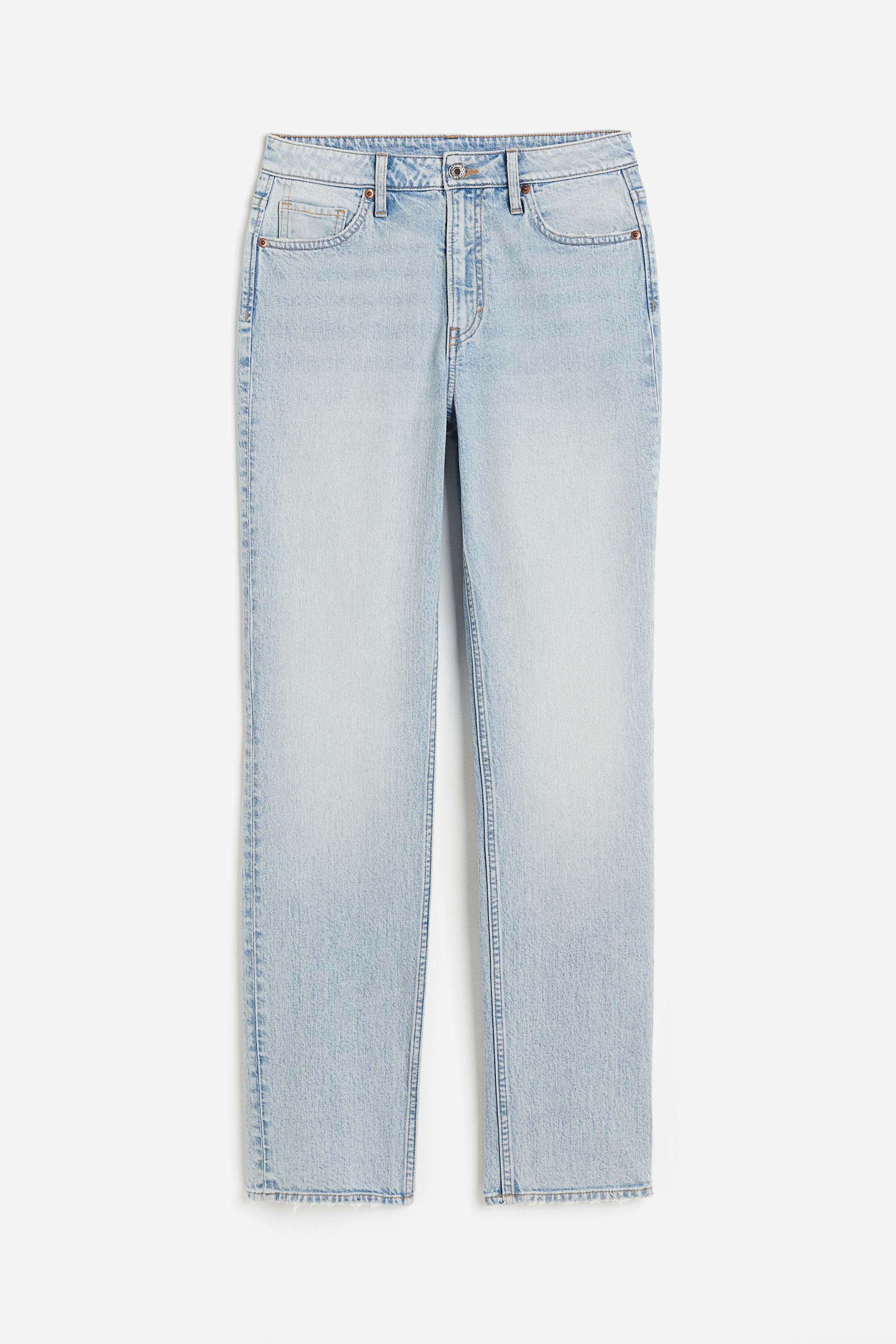 high rise slim straight leg jeans