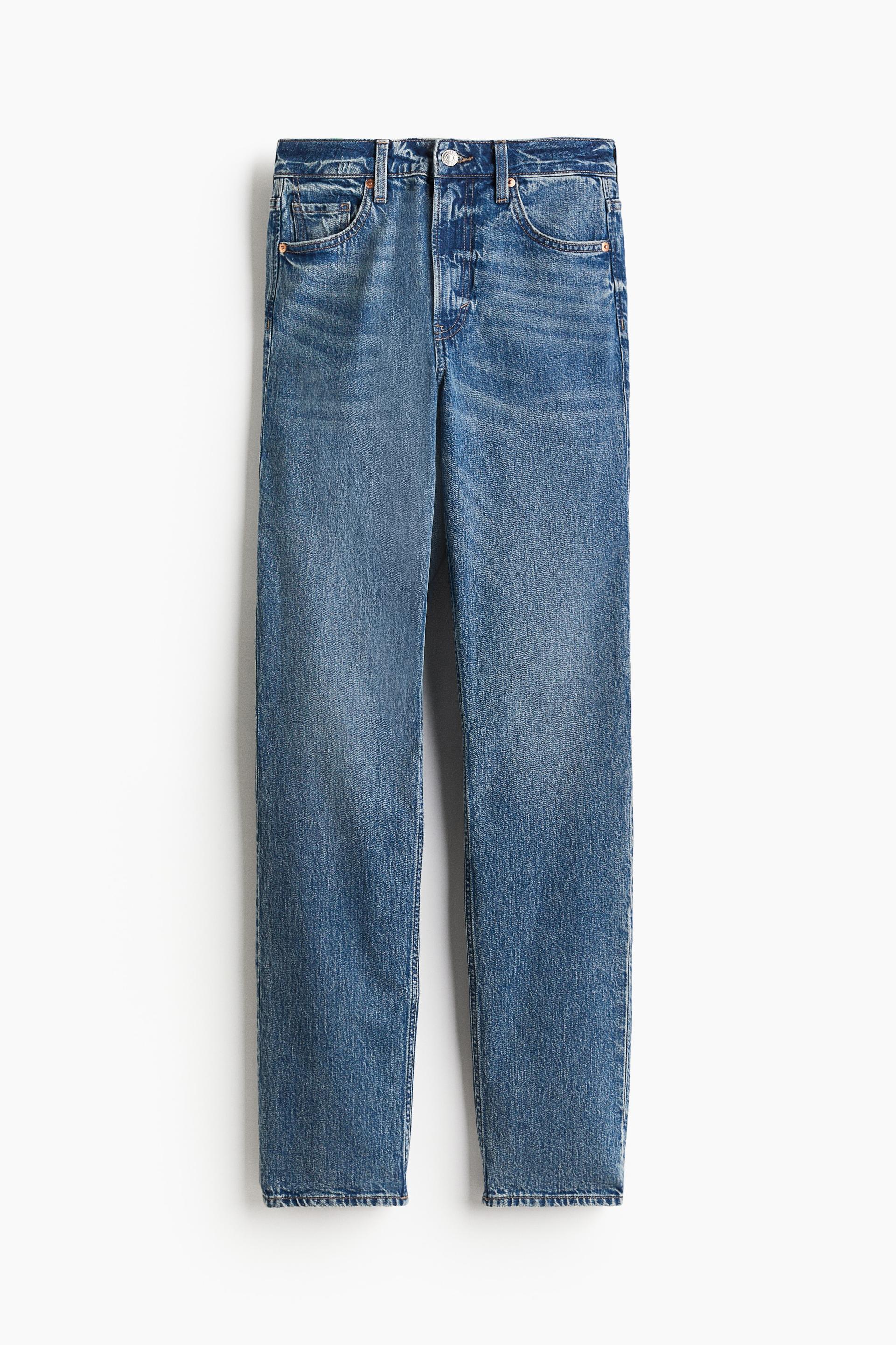 high rise slim straight leg jeans