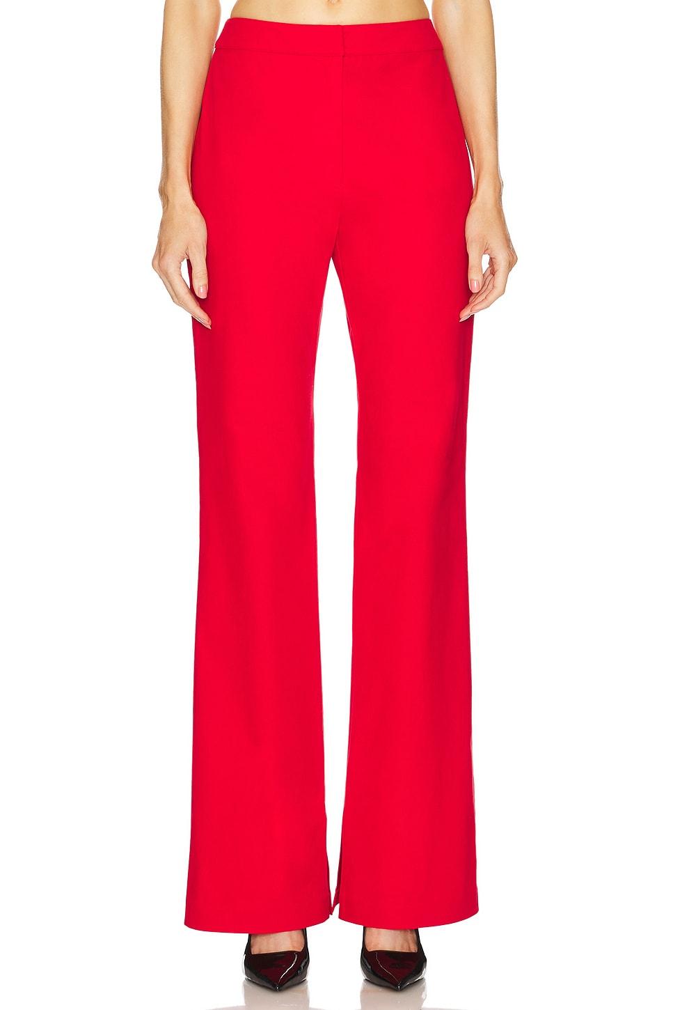 high rise slit-detailed canvas pant