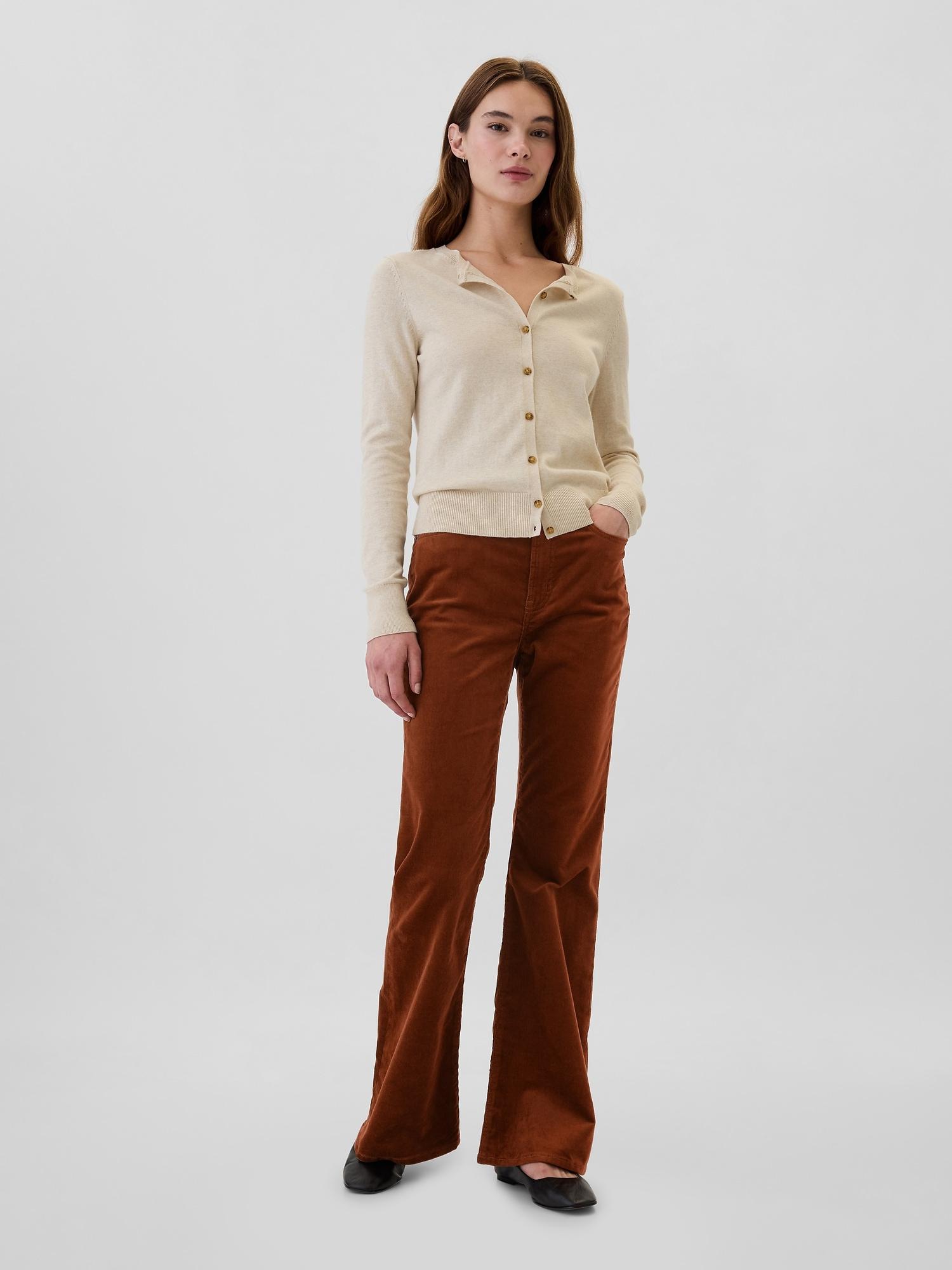 high rise soft vintage flare corduroy pants