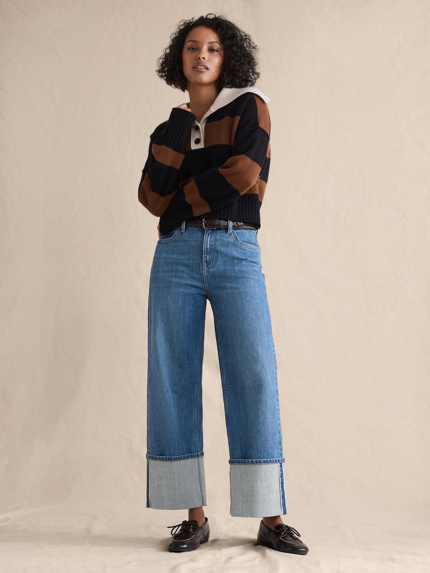 high-rise stovepipe straight leg jean