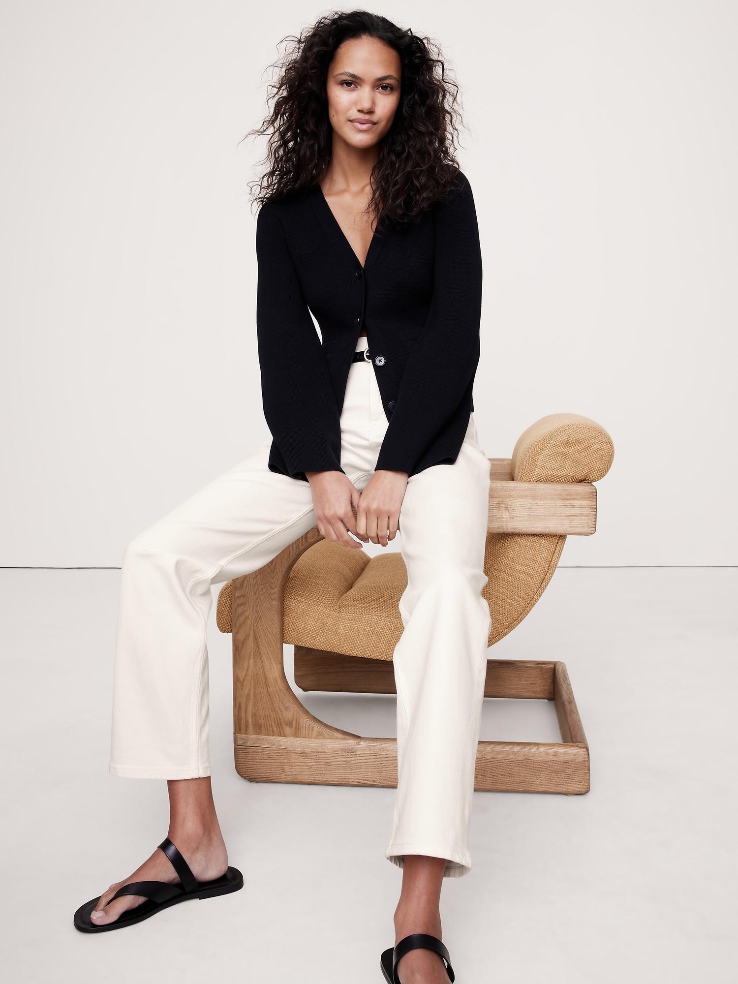 high-rise straight ankle jean