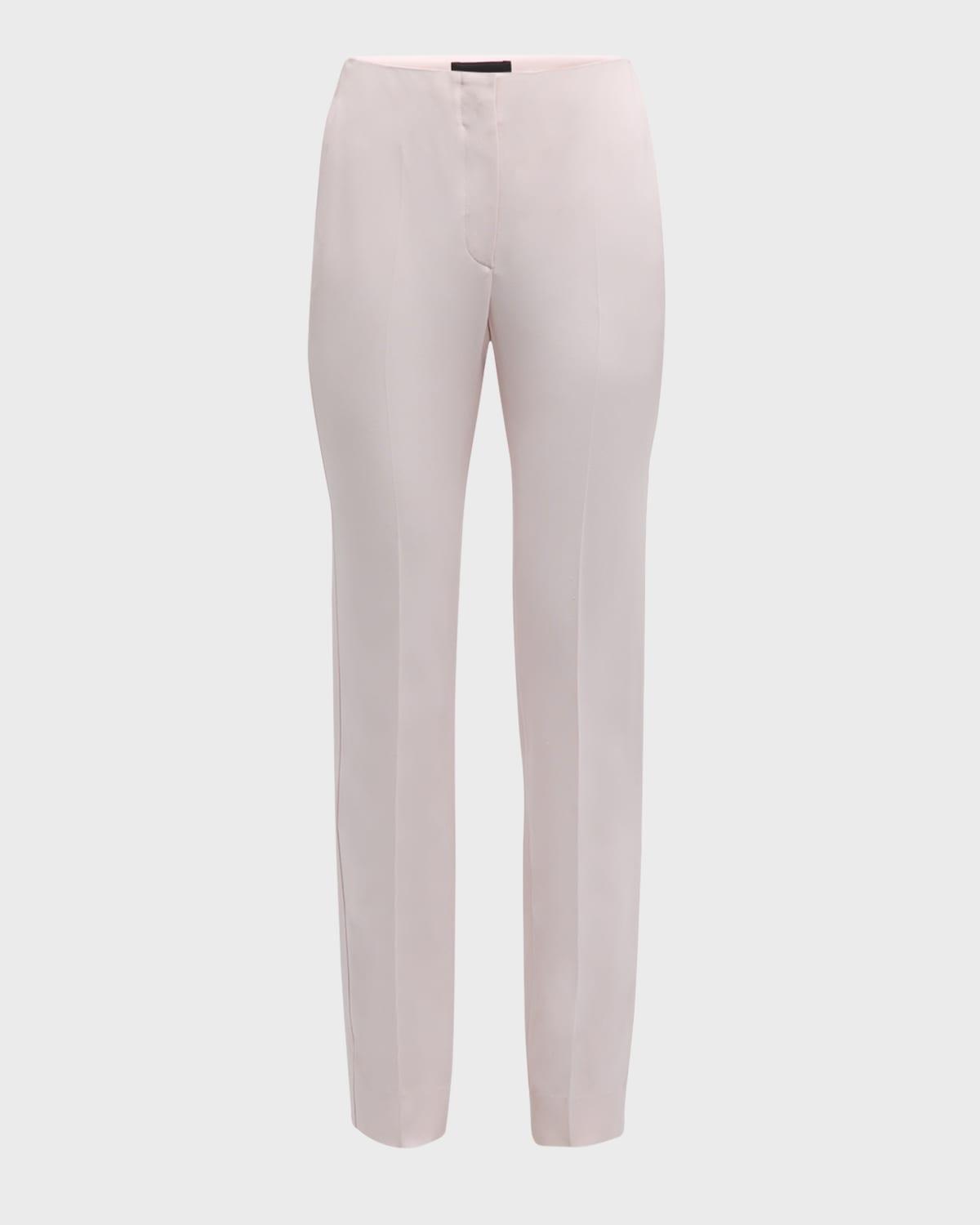 high-rise straight-leg crepe cady trousers