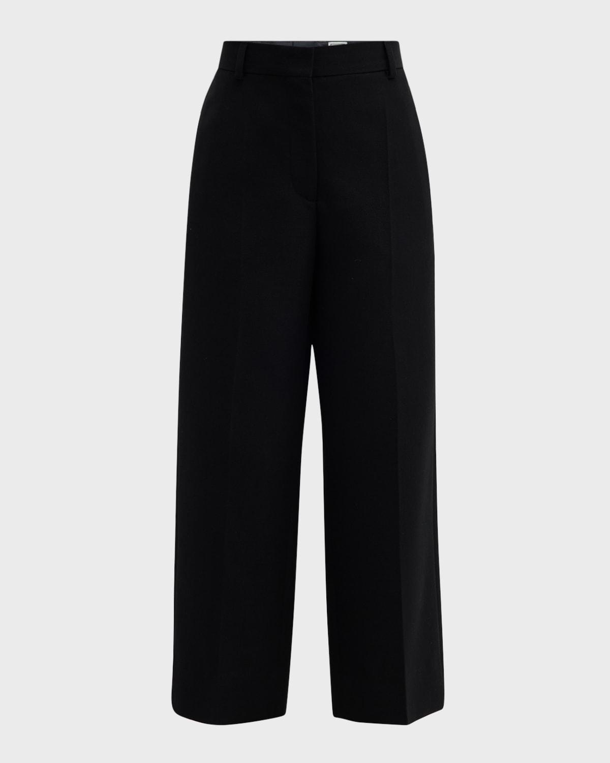 high-rise straight-leg crop trousers