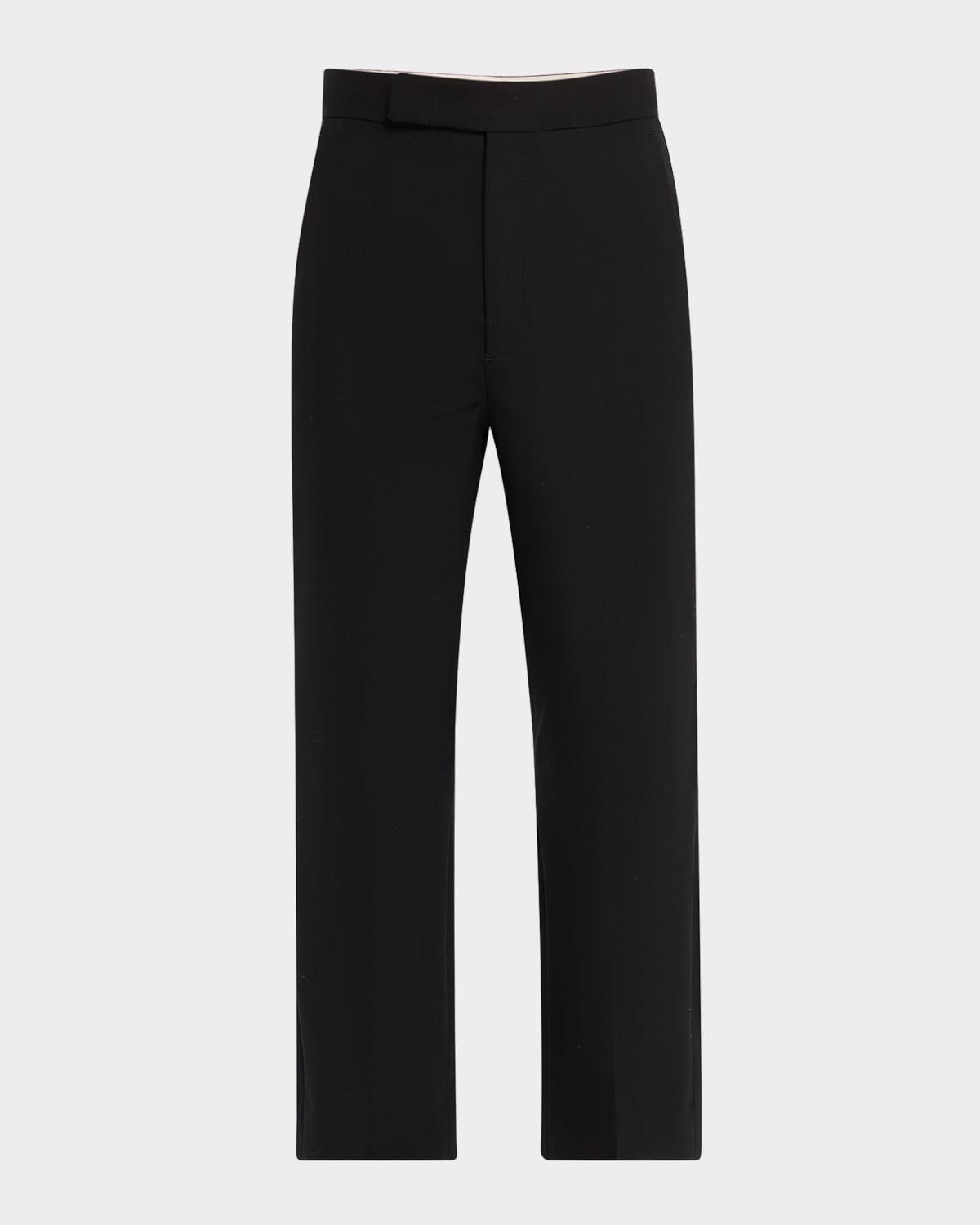 high-rise straight-leg crop trousers