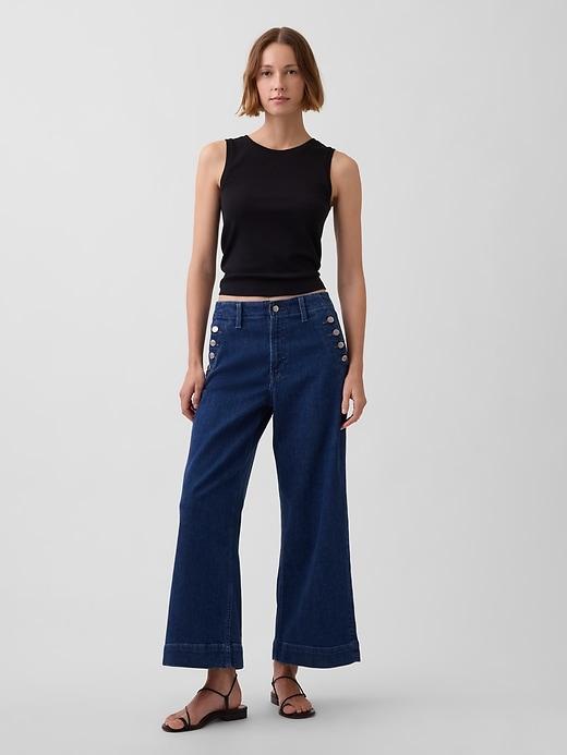 high rise stride wide-leg ankle jeans