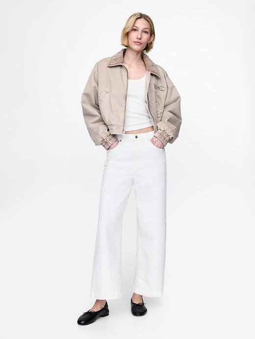 high rise stride wide-leg ankle jeans