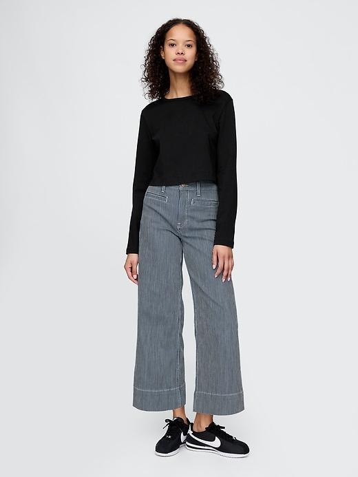 high rise stride wide-leg ankle jeans