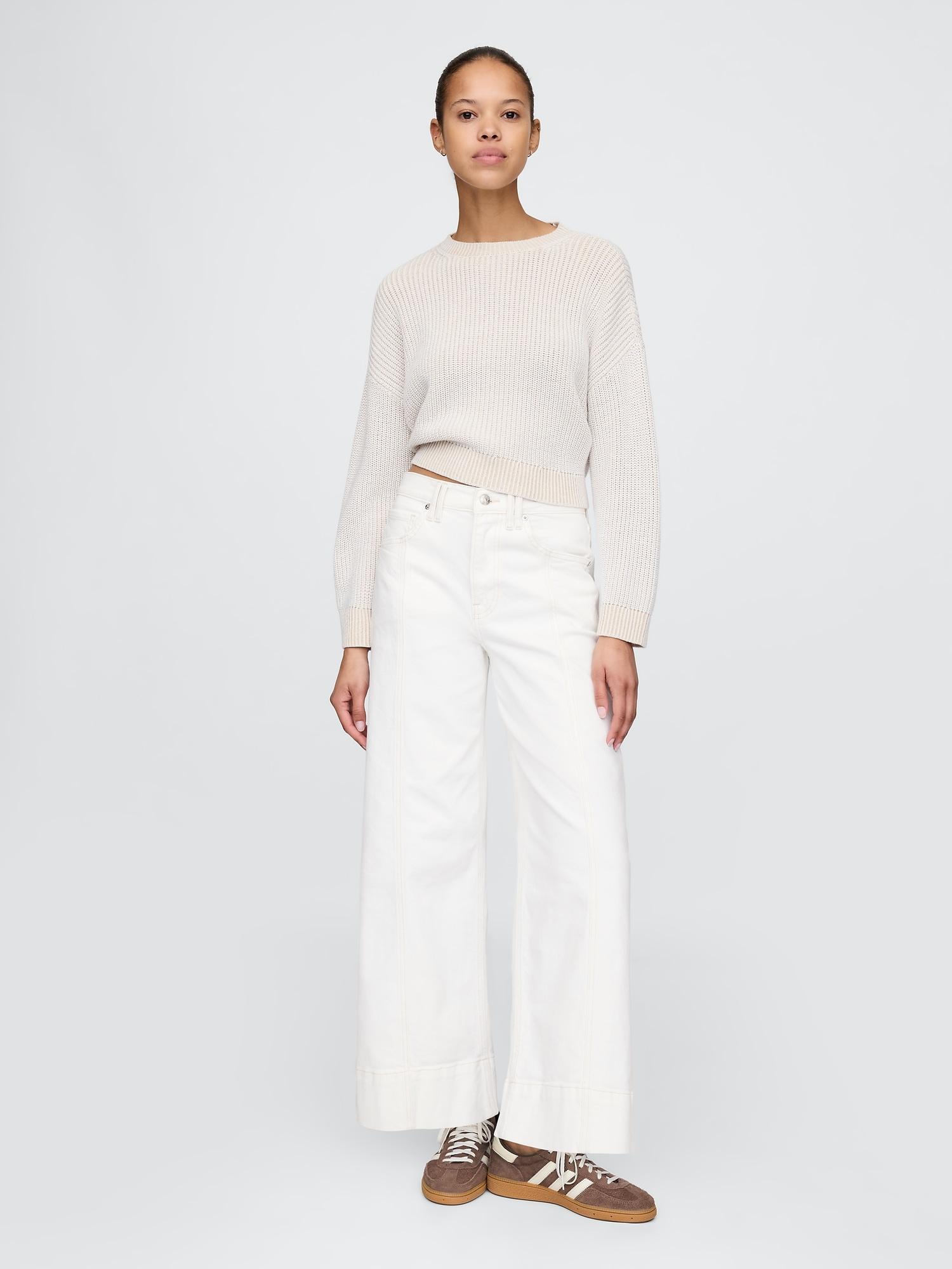 high rise stride wide-leg ankle jeans