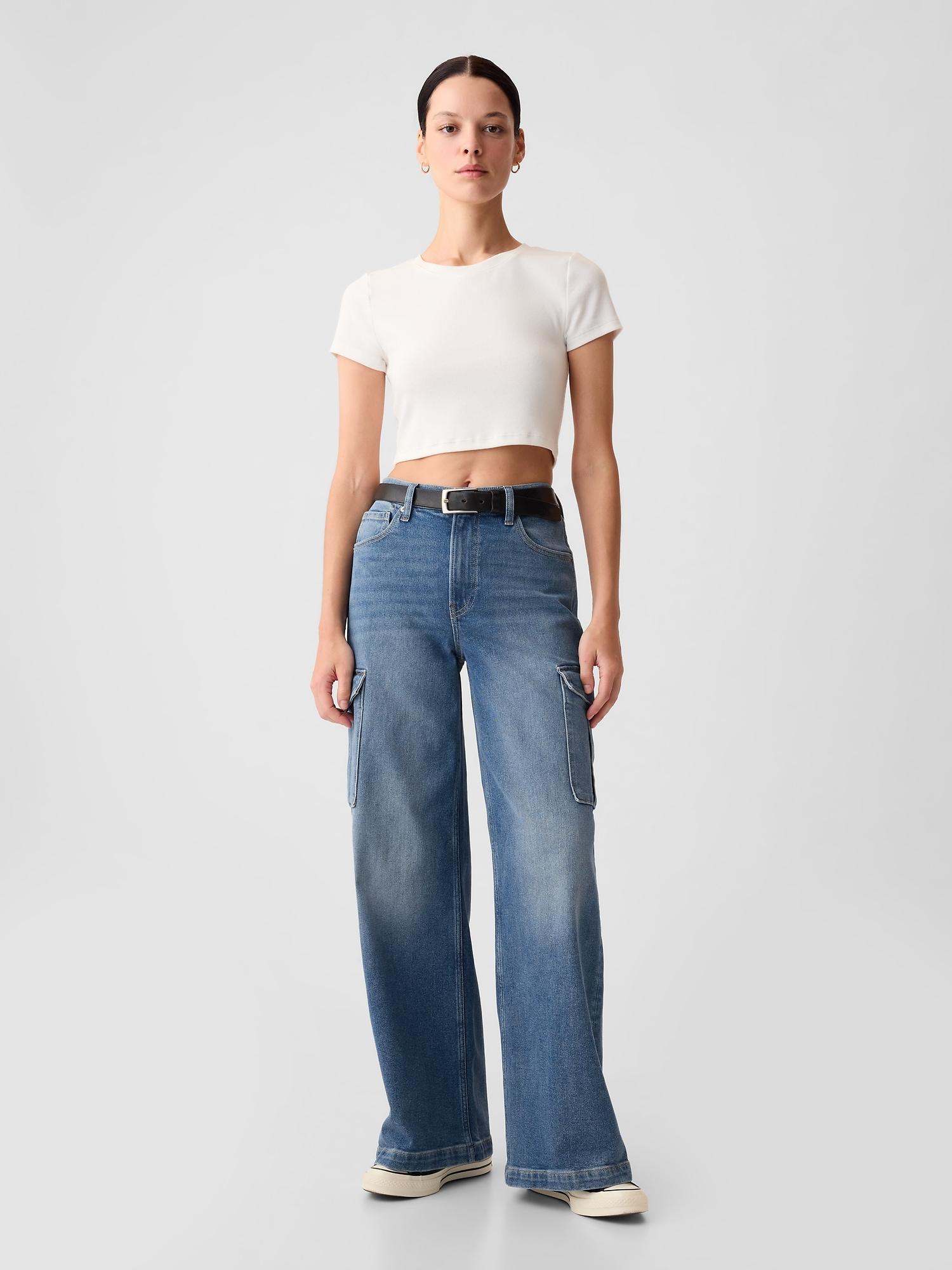 high rise stride wide-leg jeans
