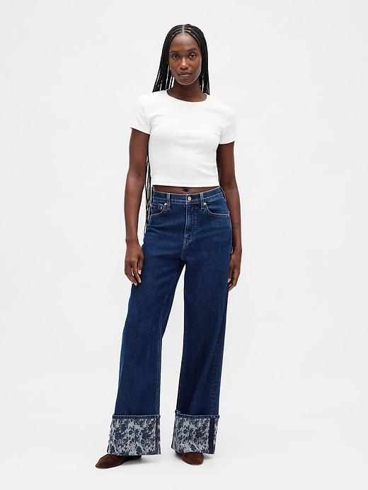 high rise stride wide-leg jeans