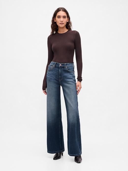 high rise stride wide-leg jeans