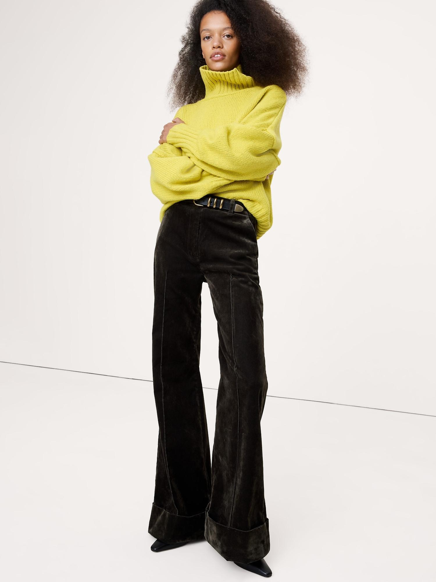 high-rise super flare flocked pant