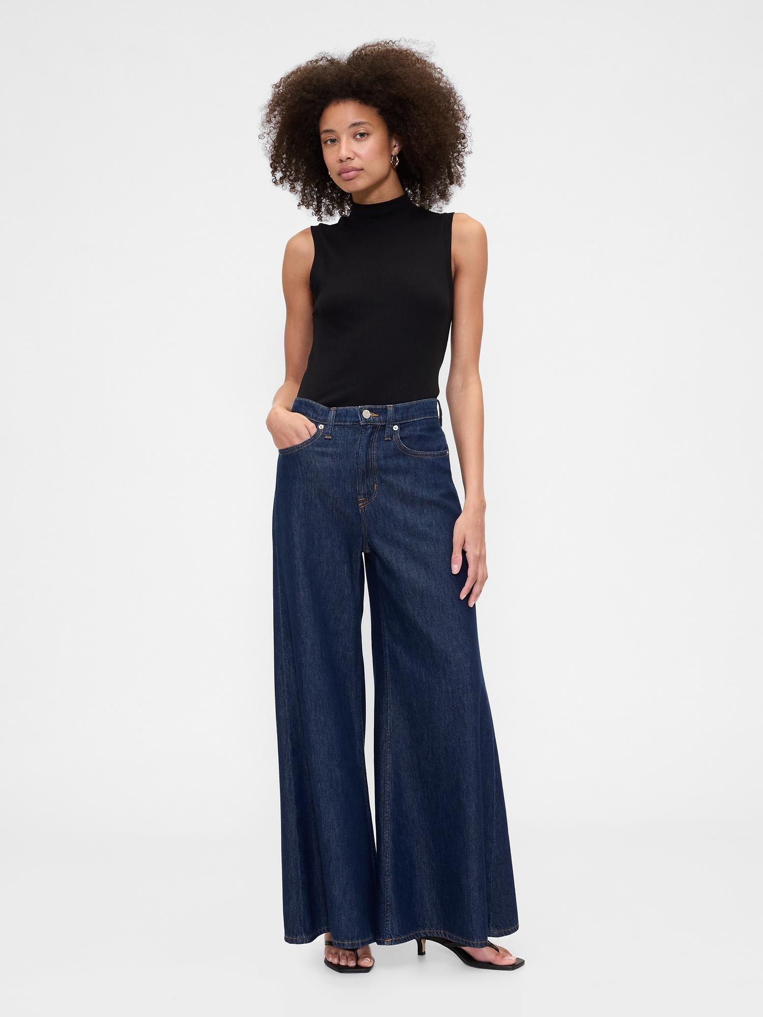 high rise superlight palazzo jeans