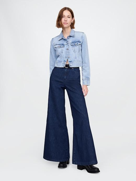 high rise wide flare jeans