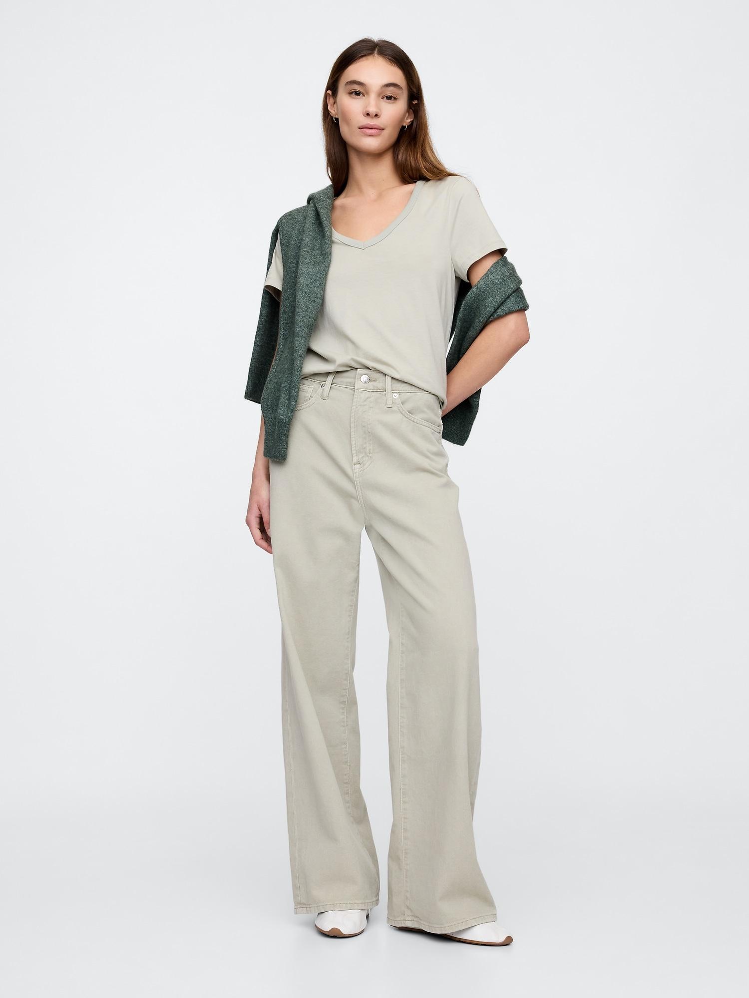 high rise wide-leg cargo jeans