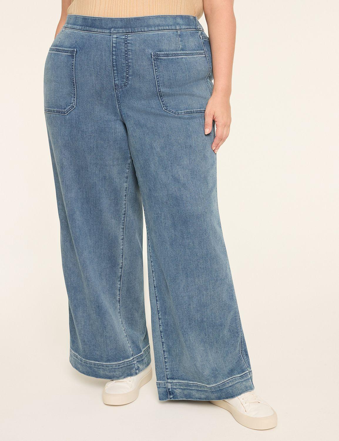 high-rise wide leg cloud knit jean