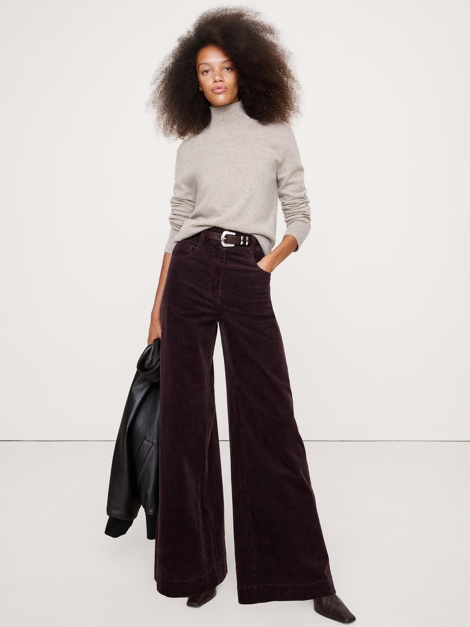 high-rise wide-leg corduroy pant