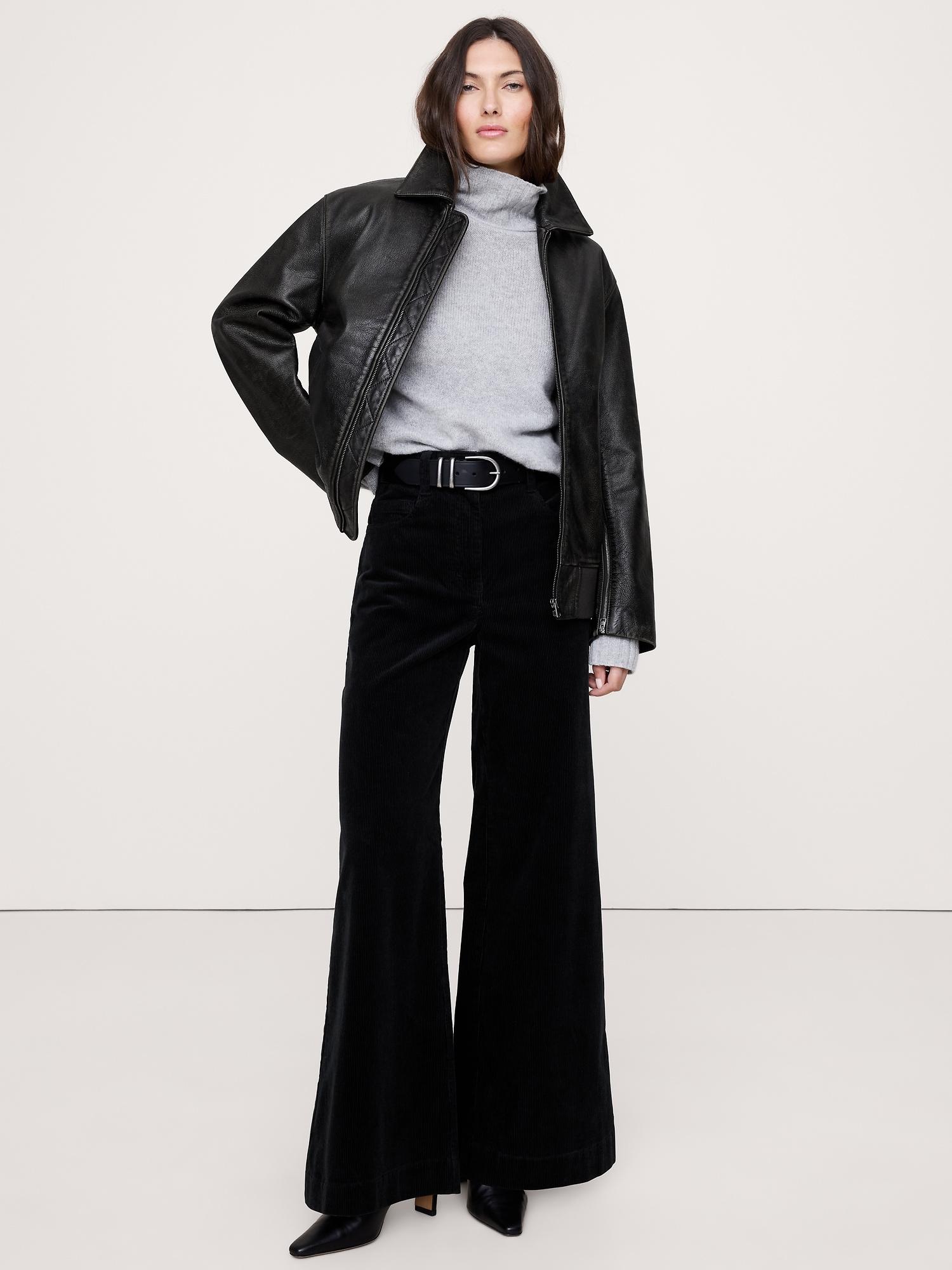 high-rise wide-leg corduroy pant