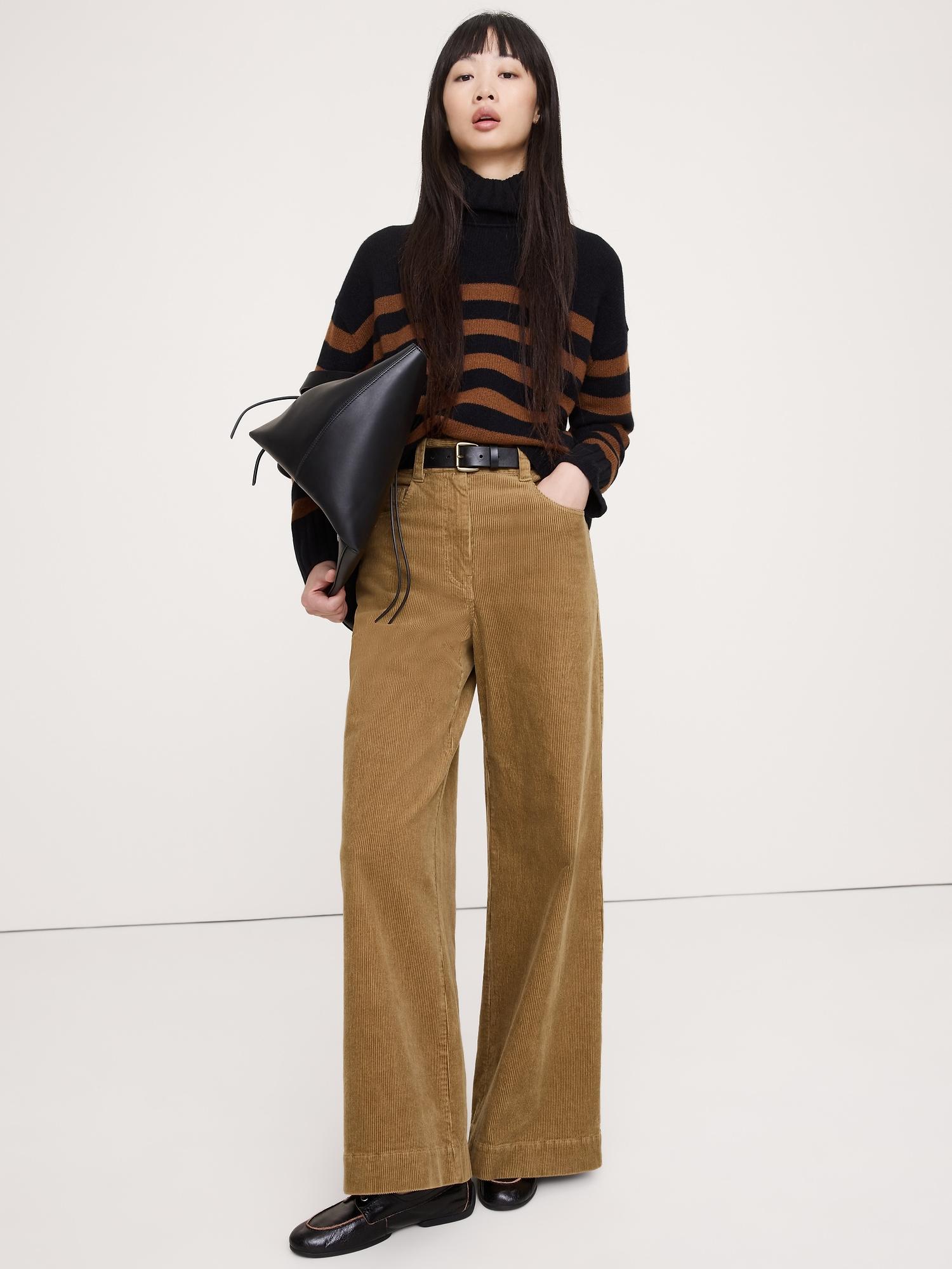 high-rise wide-leg corduroy pant
