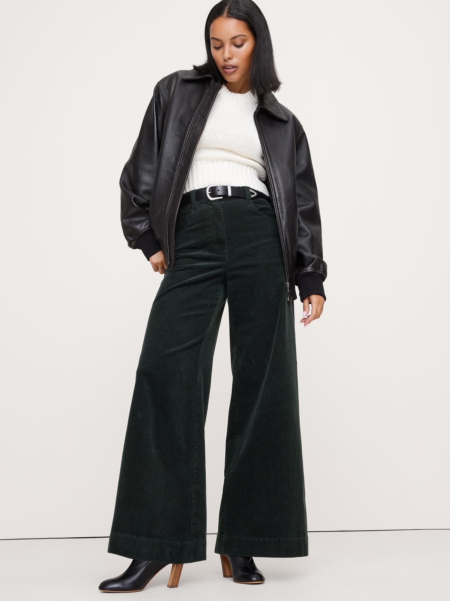 high-rise wide-leg corduroy pant