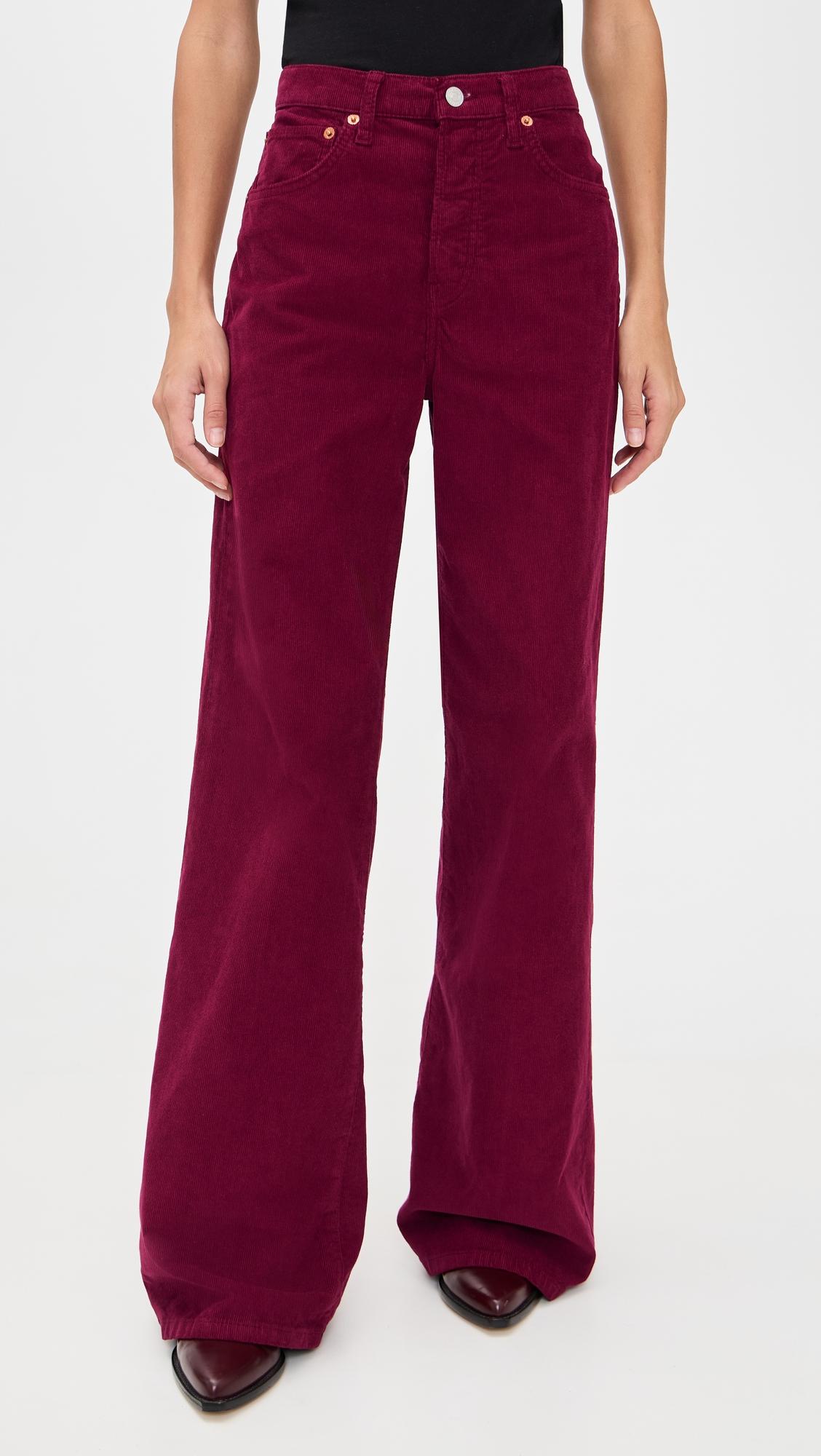 high rise wide leg corduroy pants