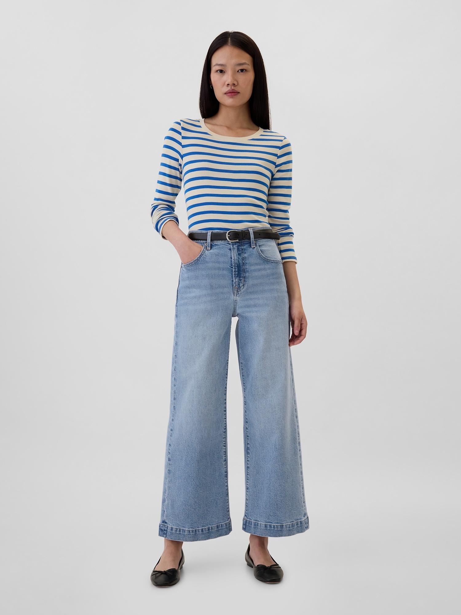 high rise wide-leg crop jeans
