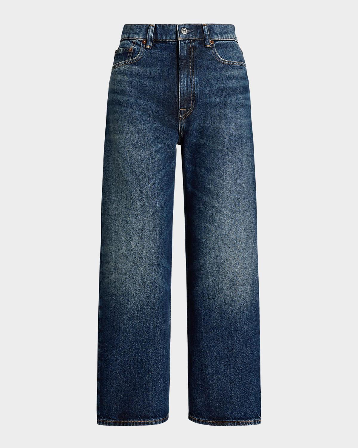 high-rise wide-leg crop jeans