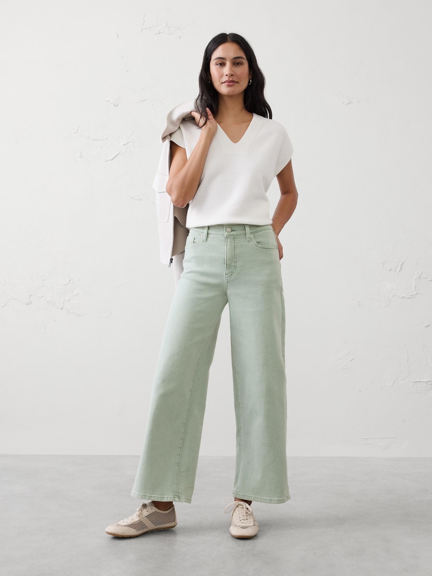 high-rise wide-leg cropped jean