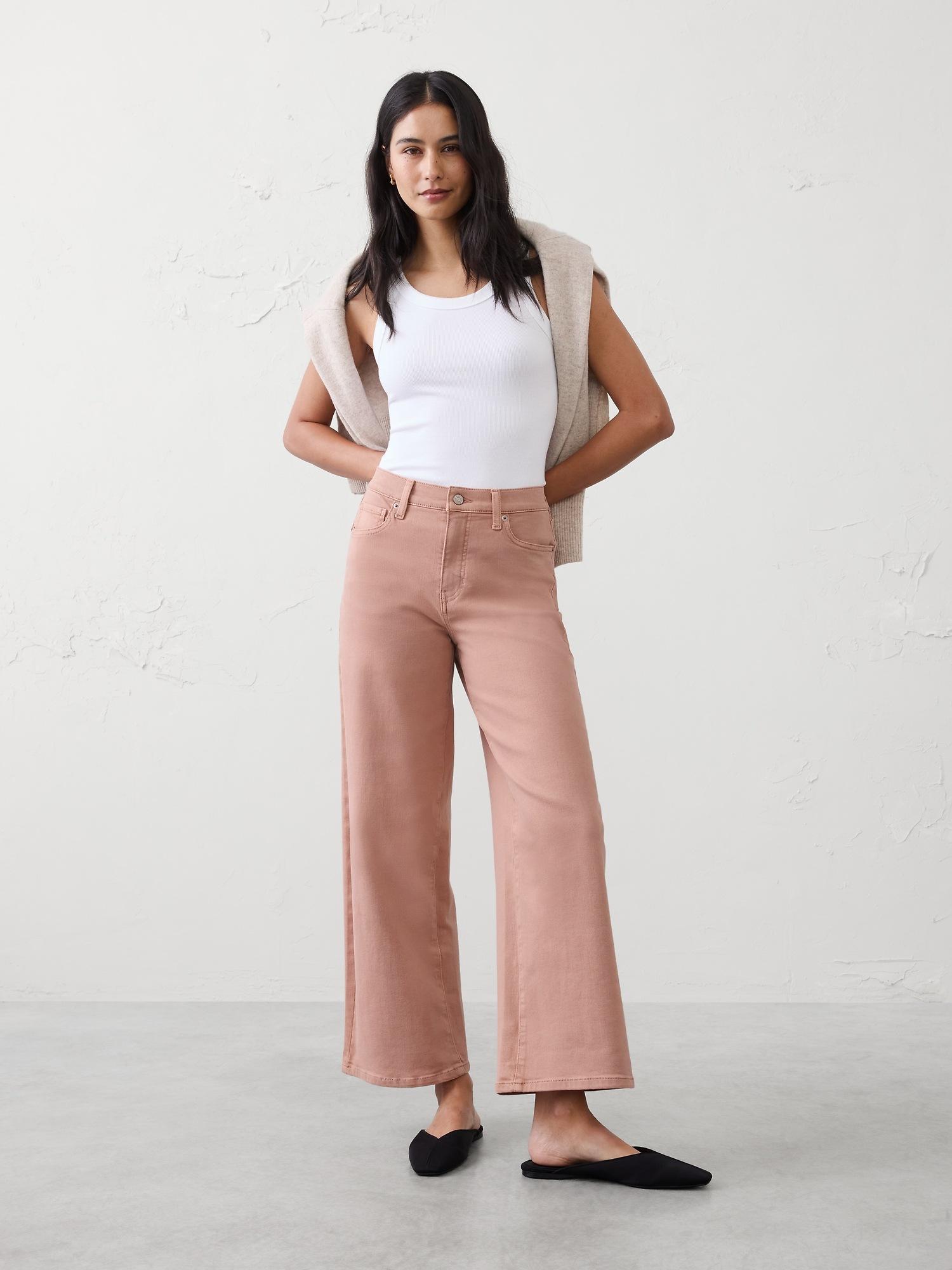 high-rise wide-leg cropped jean