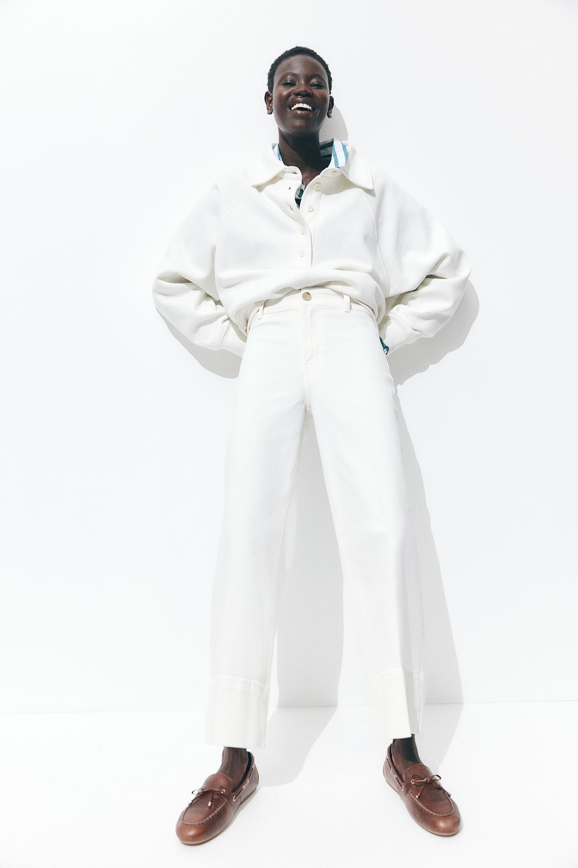 high rise wide leg cropped jeans