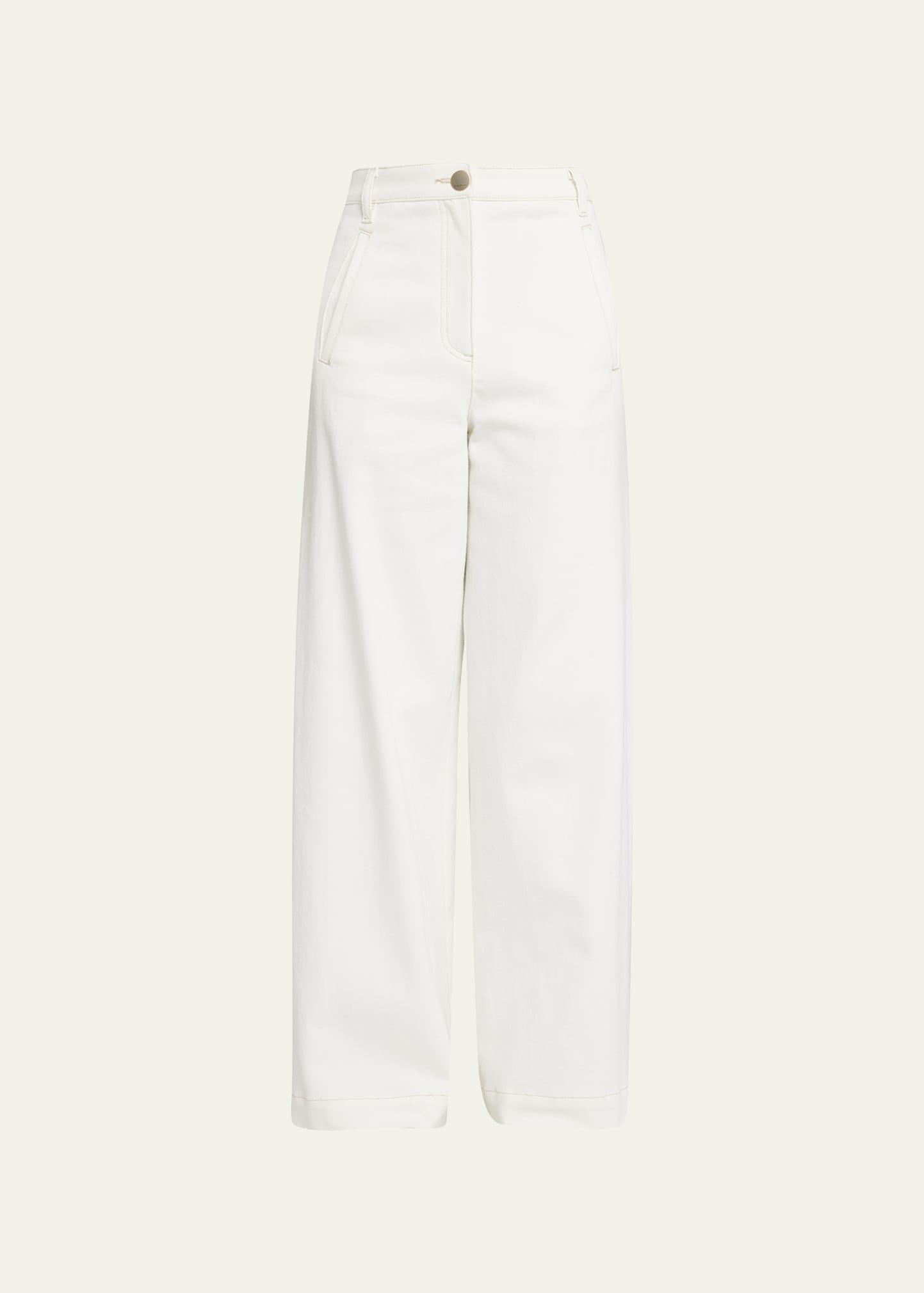high-rise wide-leg denim pants