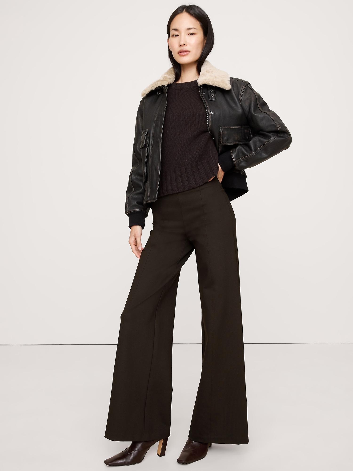 high-rise wide-leg everywhere ponte pull-on pant