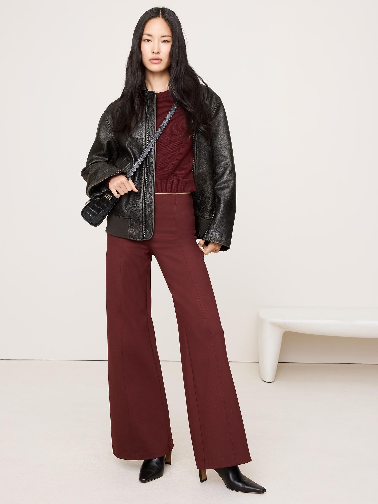 high-rise wide-leg everywhere ponte pull-on pant
