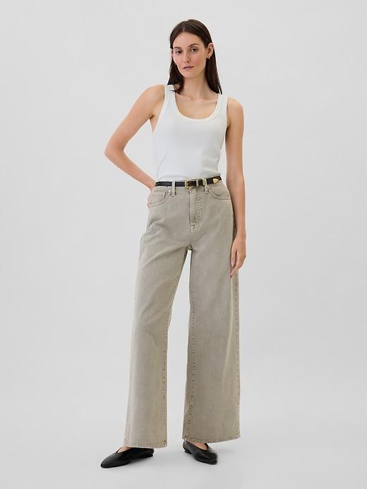 high rise wide-leg jeans