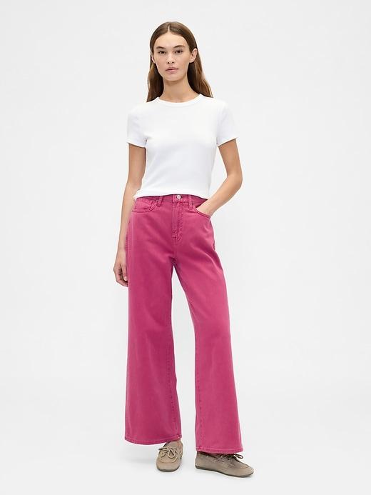high rise wide-leg jeans
