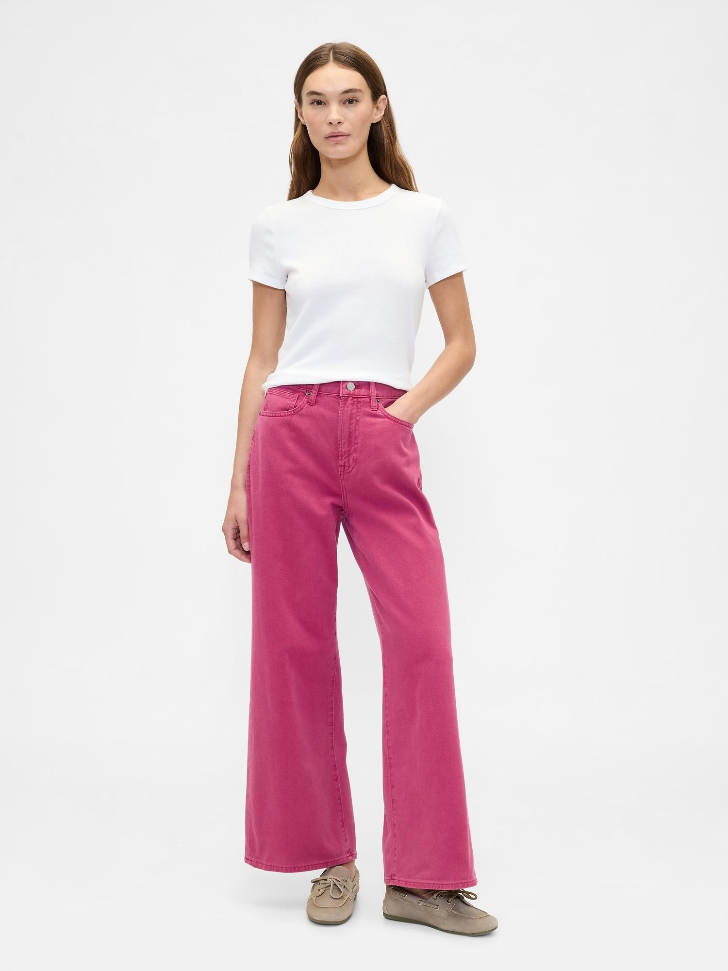 high rise wide-leg jeans