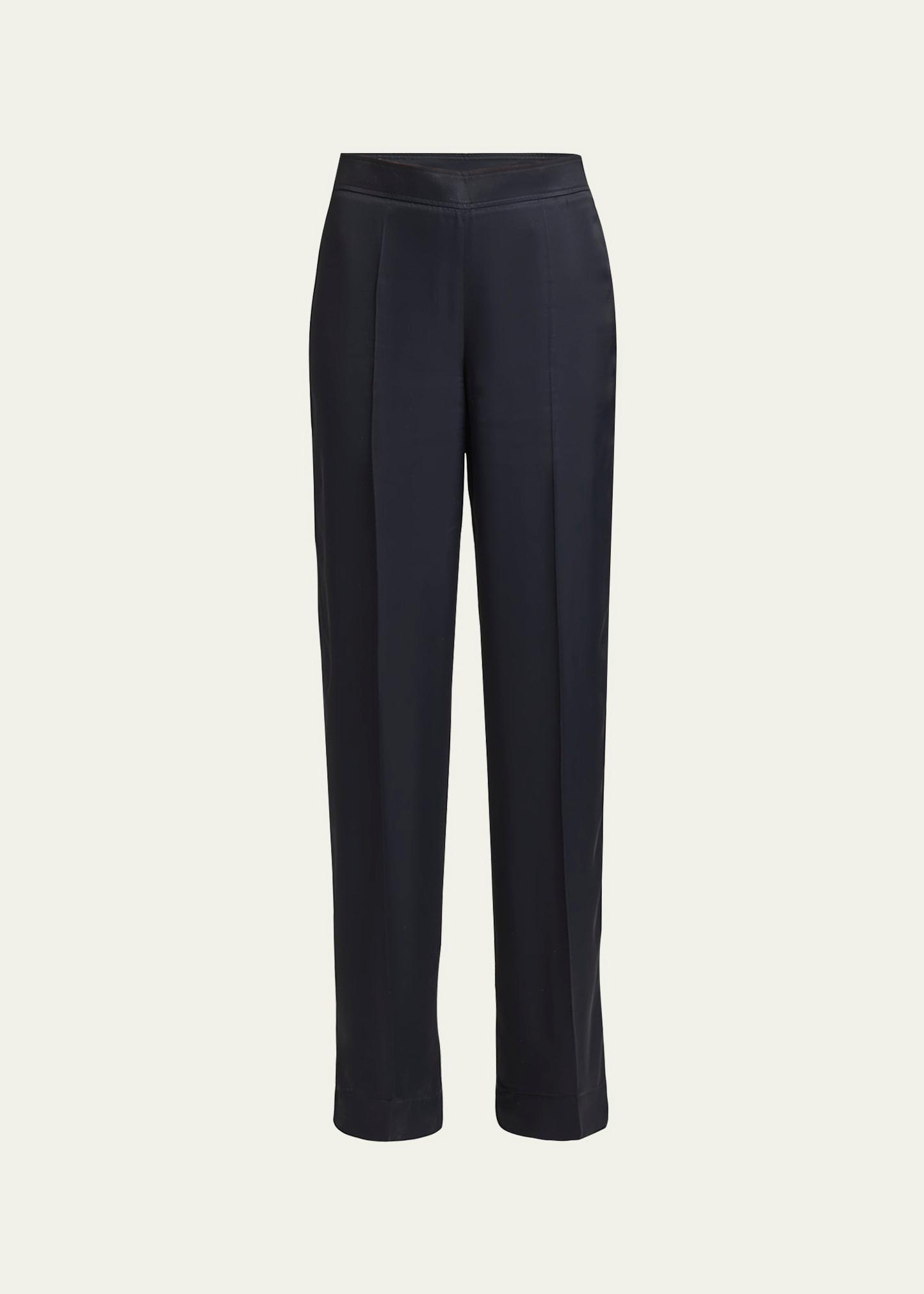 high-rise wide-leg matte fluid trousers